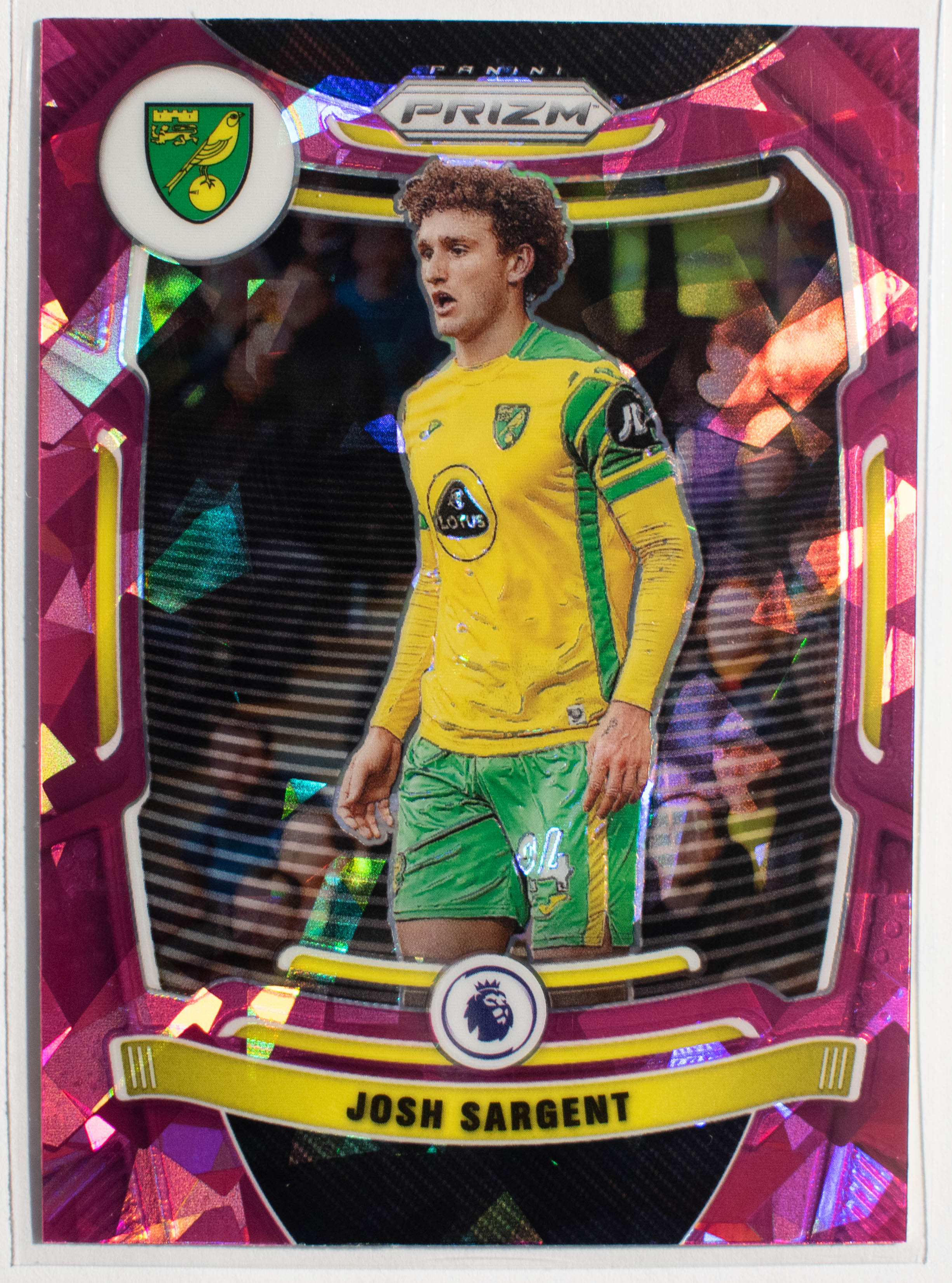 179 Josh Sargent Panini Prizm premier league 2021- 22 PINK Cracked ICE Prizm