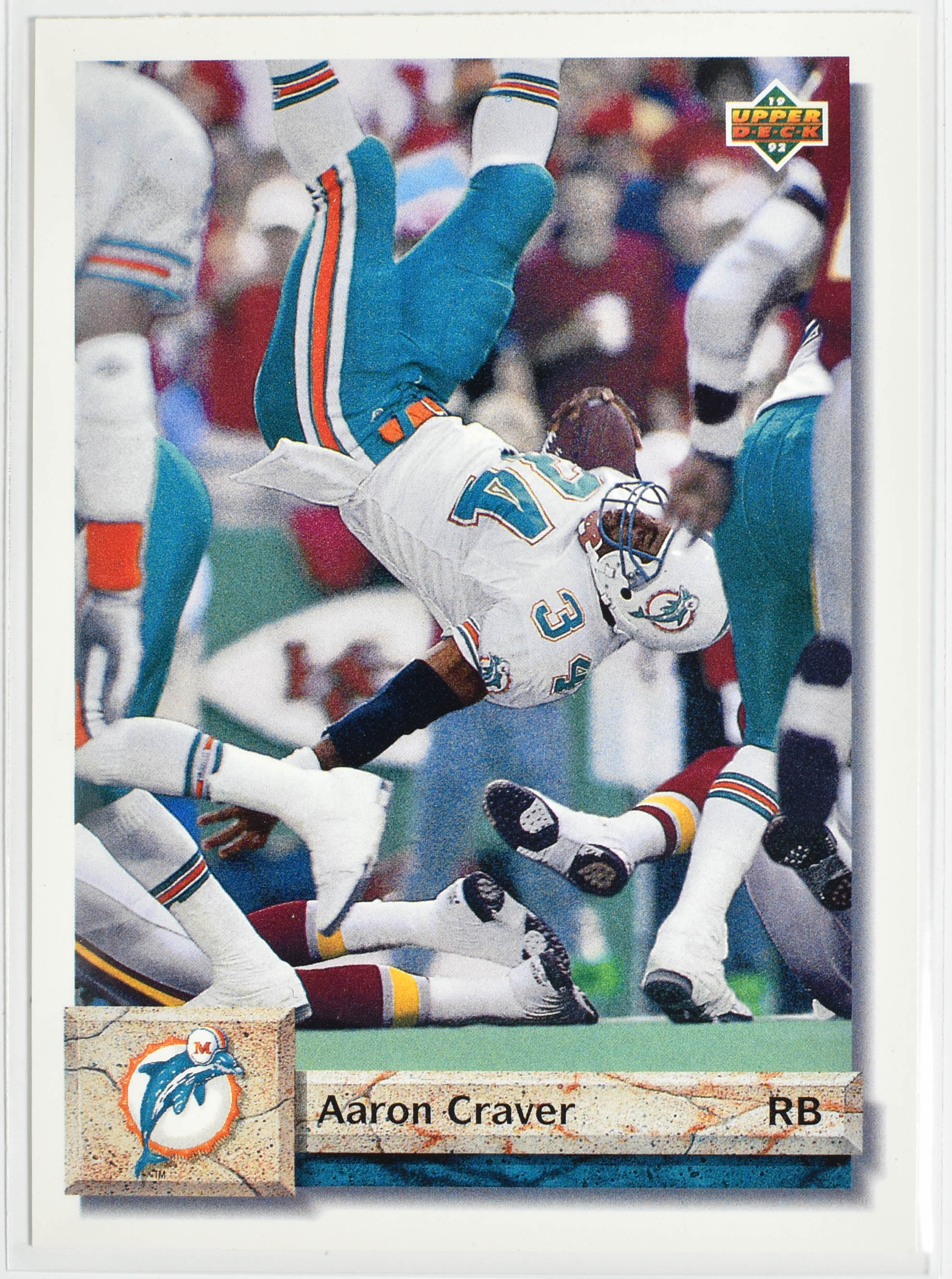 Aaron Craver 192 Upper Deck 92 Football Card Miami Dolphins