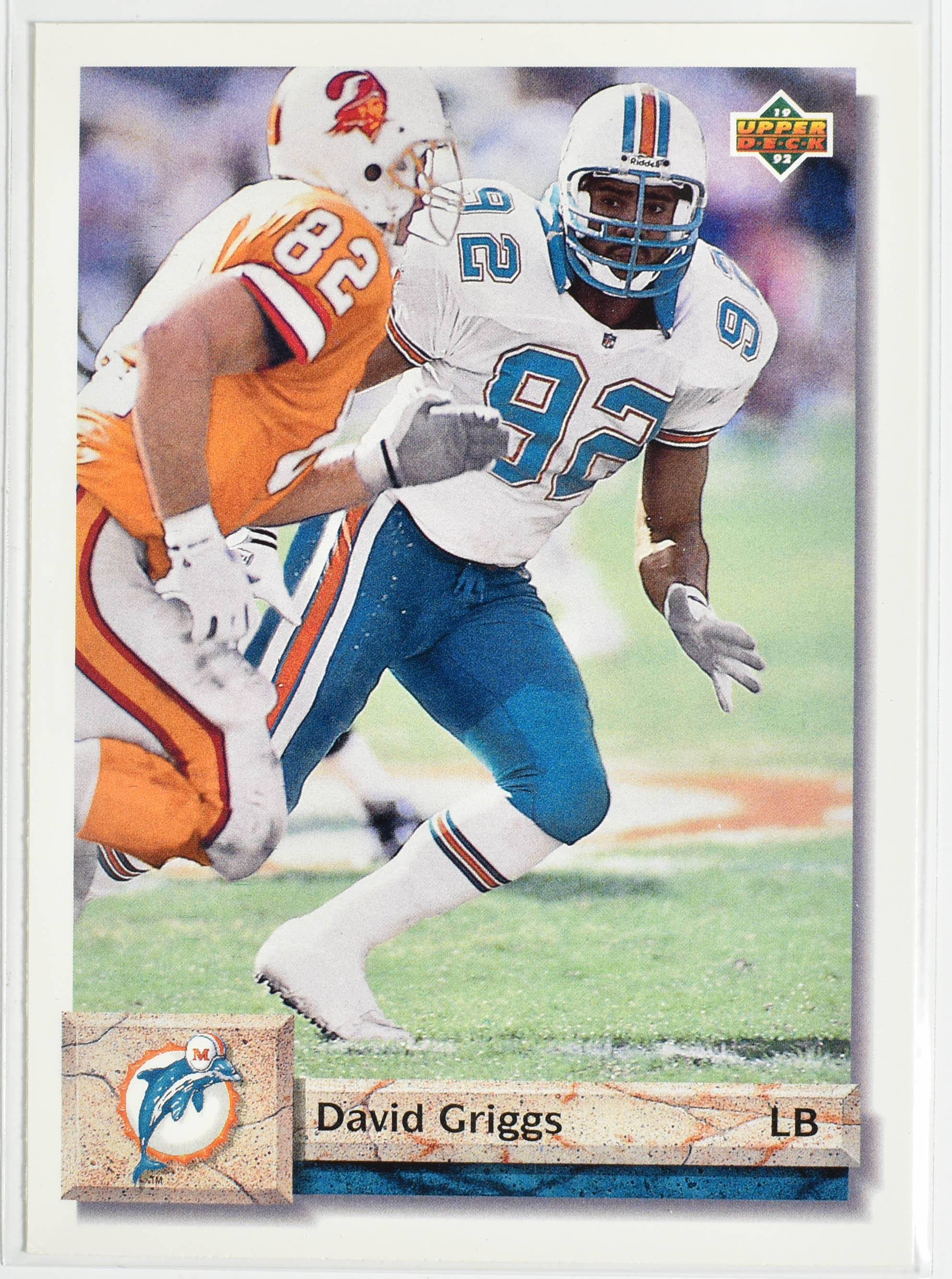 David Criggs 165 1992  Upper Deck Miami Dolphins