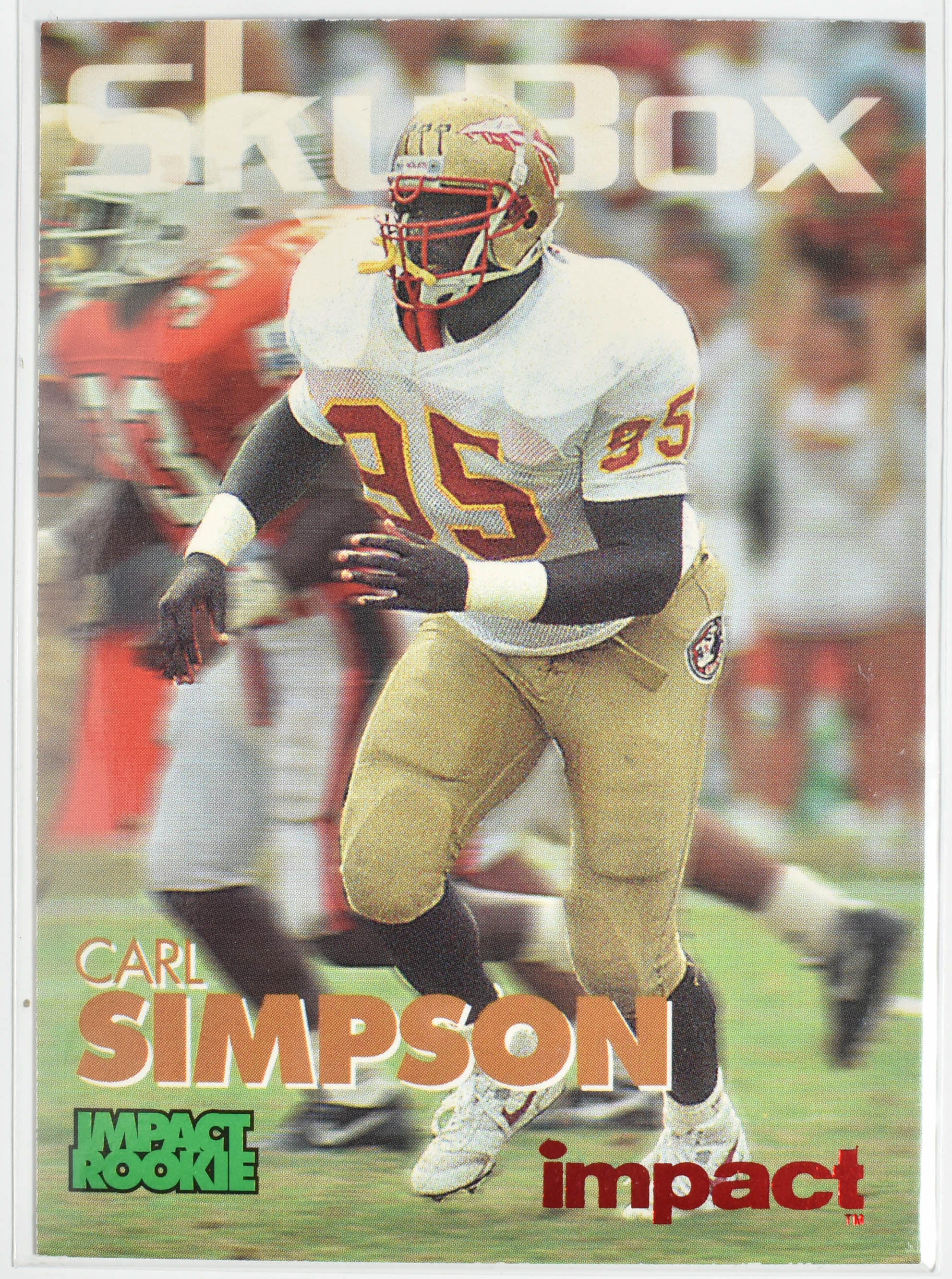 Carl Simpson 393 Skybox 1993 Impact Rookie Washington Football Team