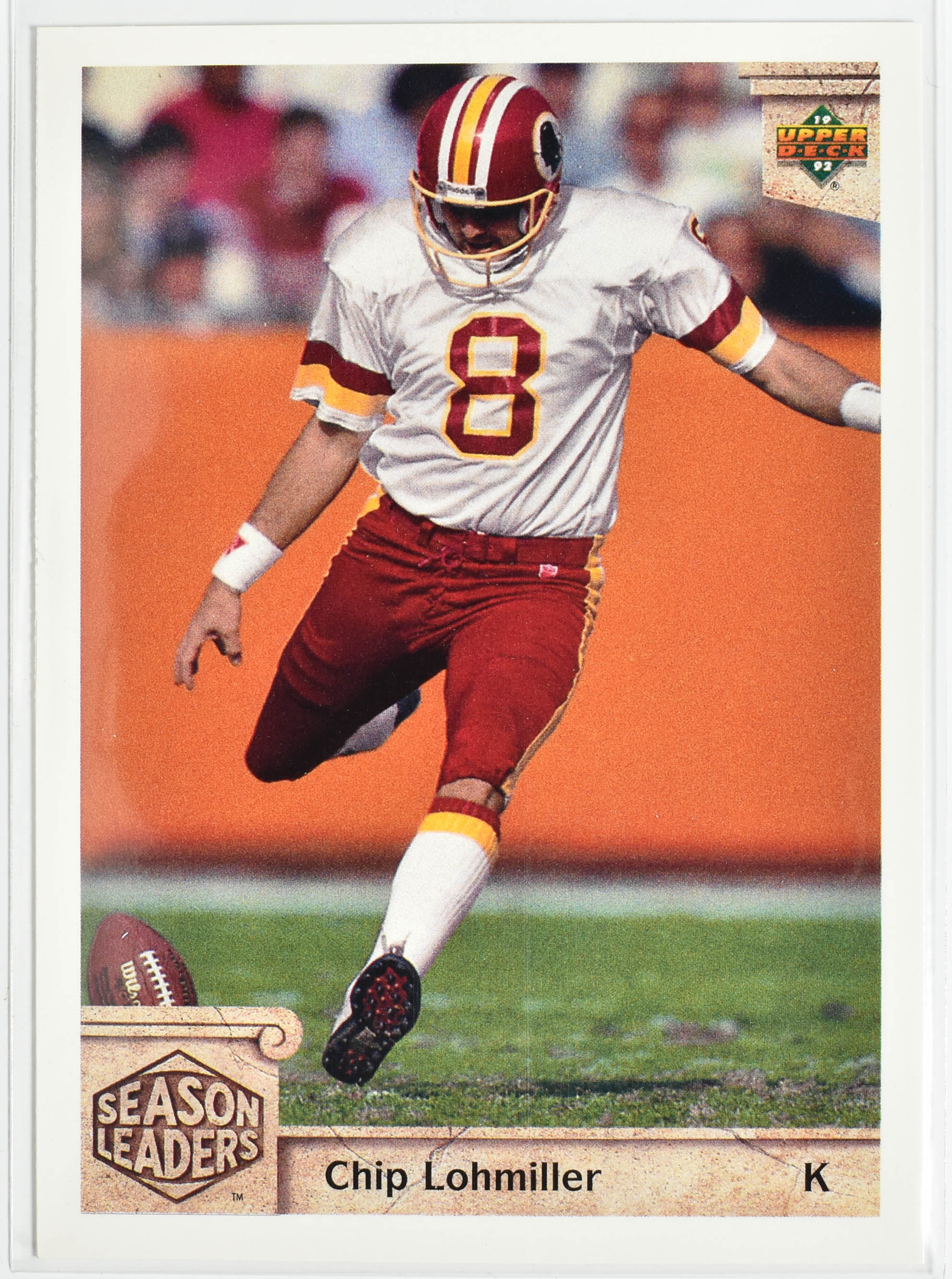 Chip Lohmiller 305 Season Leader Upper Deck 1992 Washington Football Team