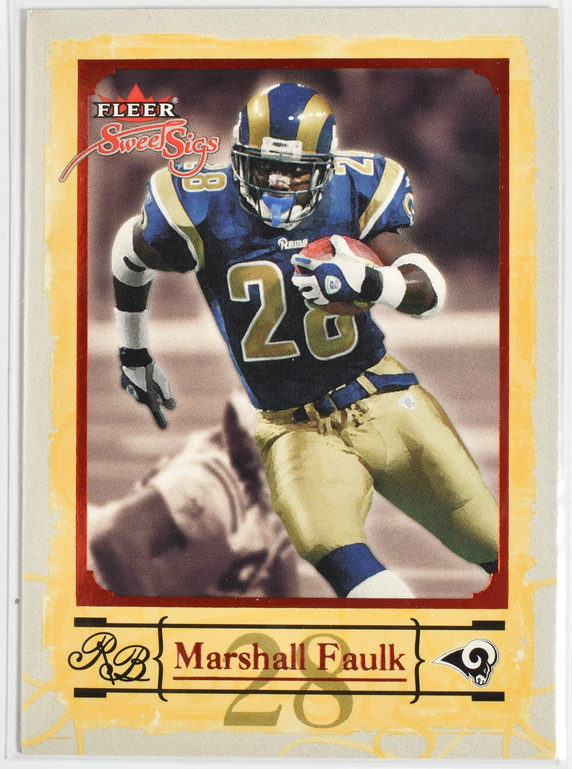 Marshall Faulk 3 Fleer 2004 Sweet Sigs Rams Football Card