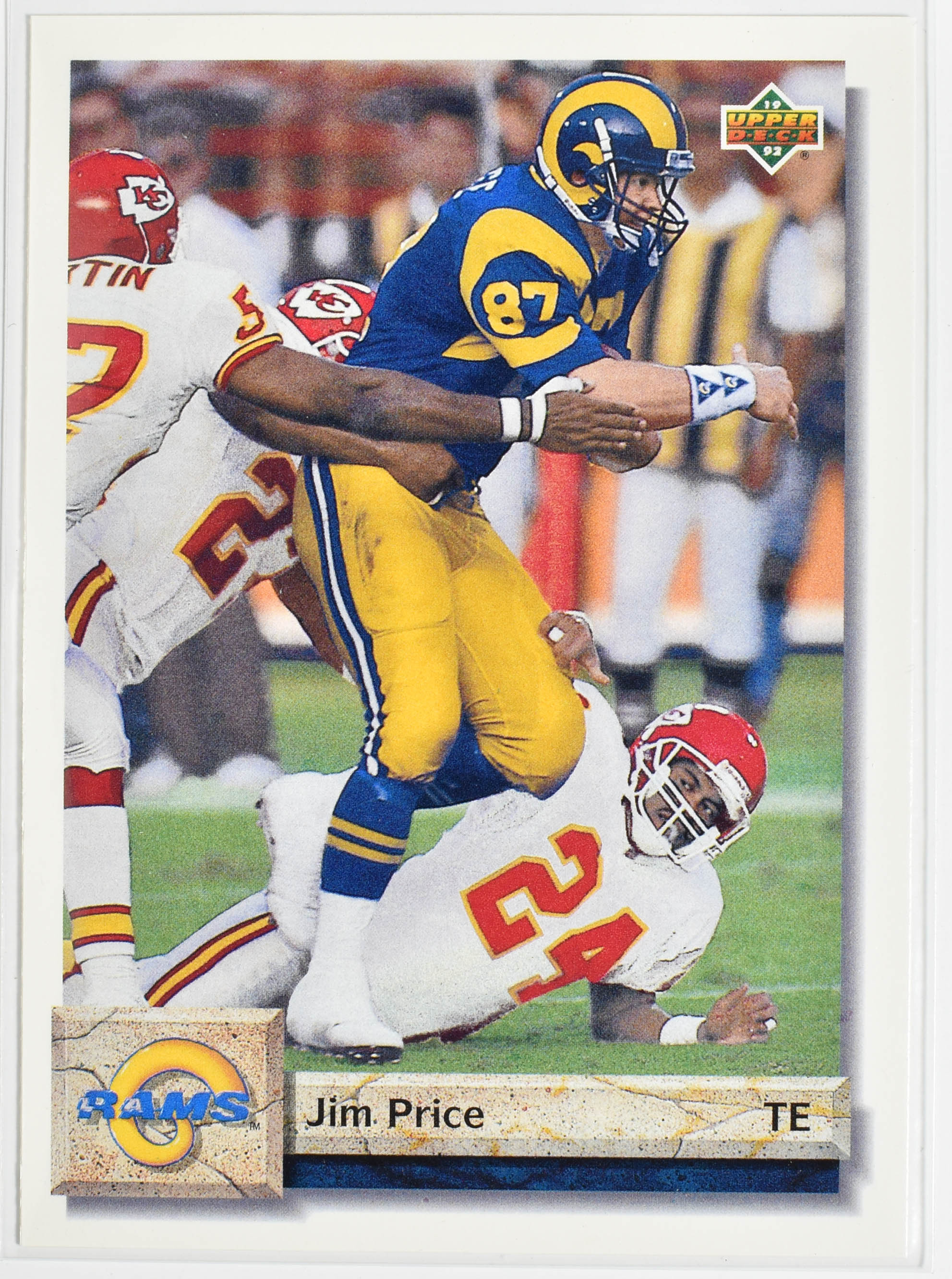 Jim Price 128 Upper Deck 1992 Rams Football Card