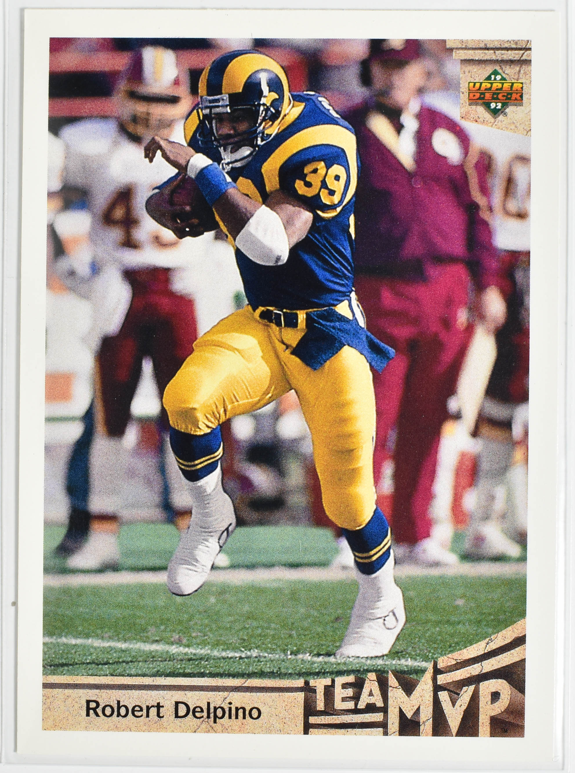 Robert Delpino 373 Upper Deck 1992 Rams Football Card