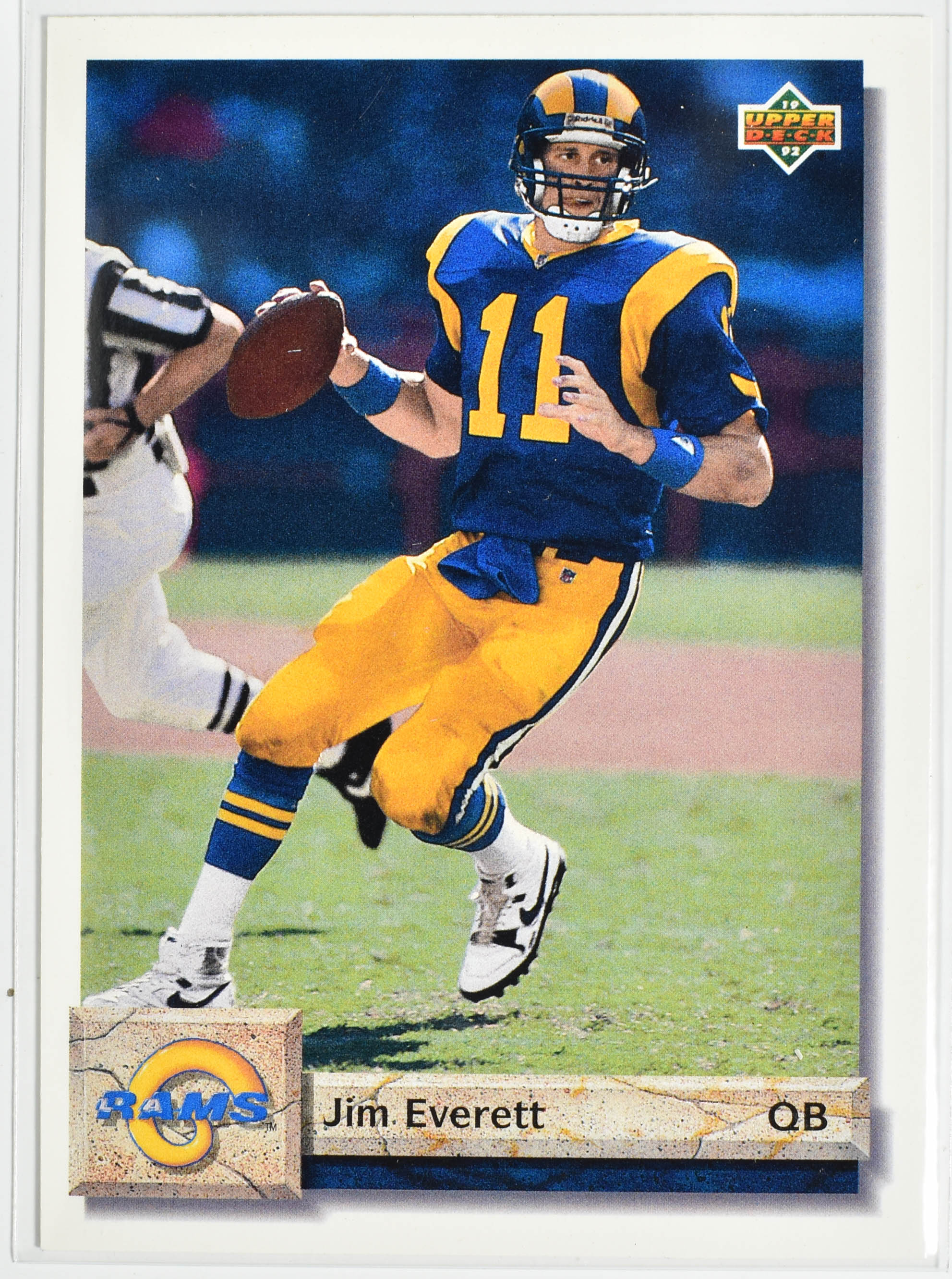 Jim Everett 111 Upper Deck 1992 Rams Football Card