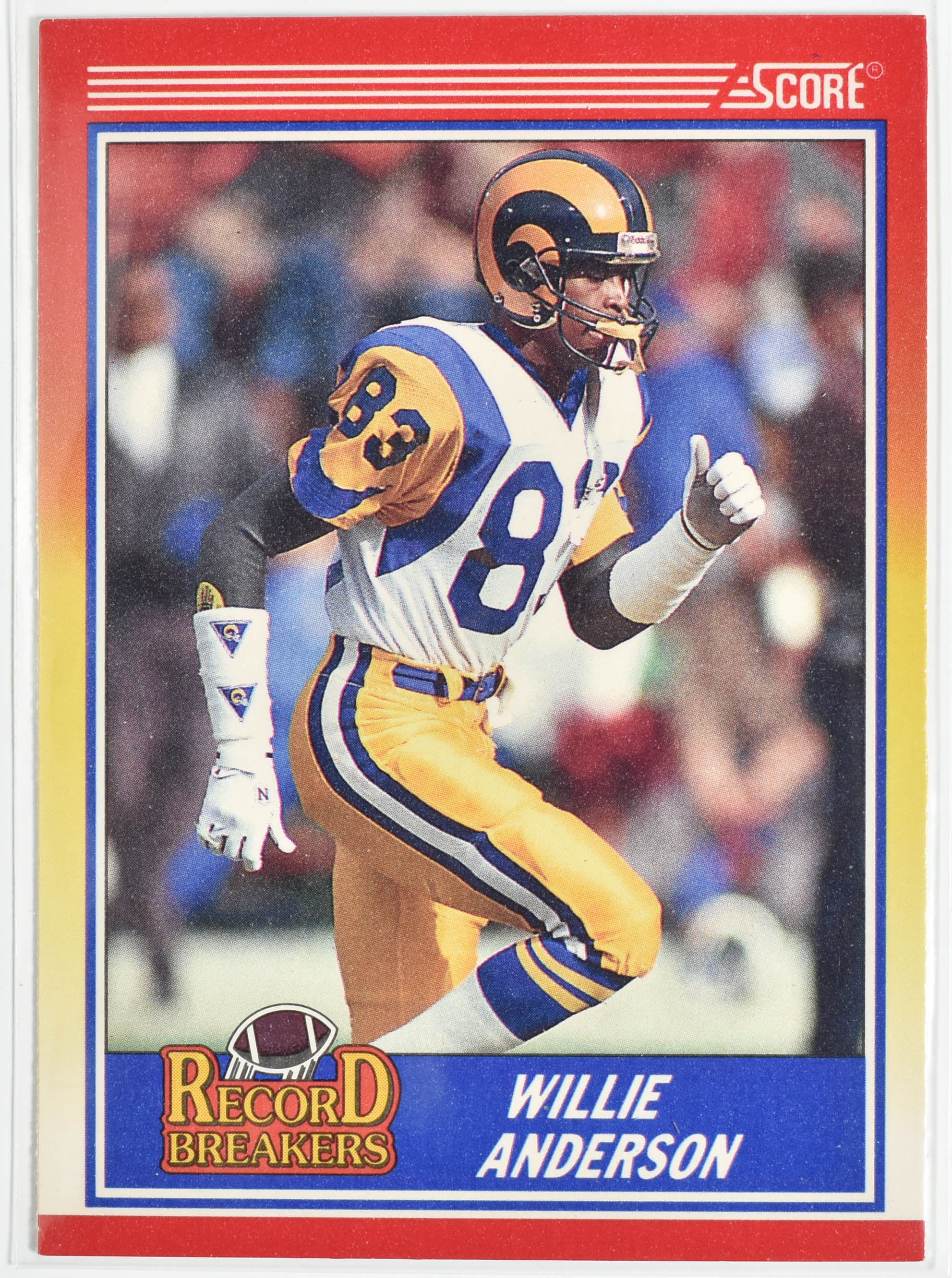 Flipper Flies 593 Score 1990 Rams Football Card