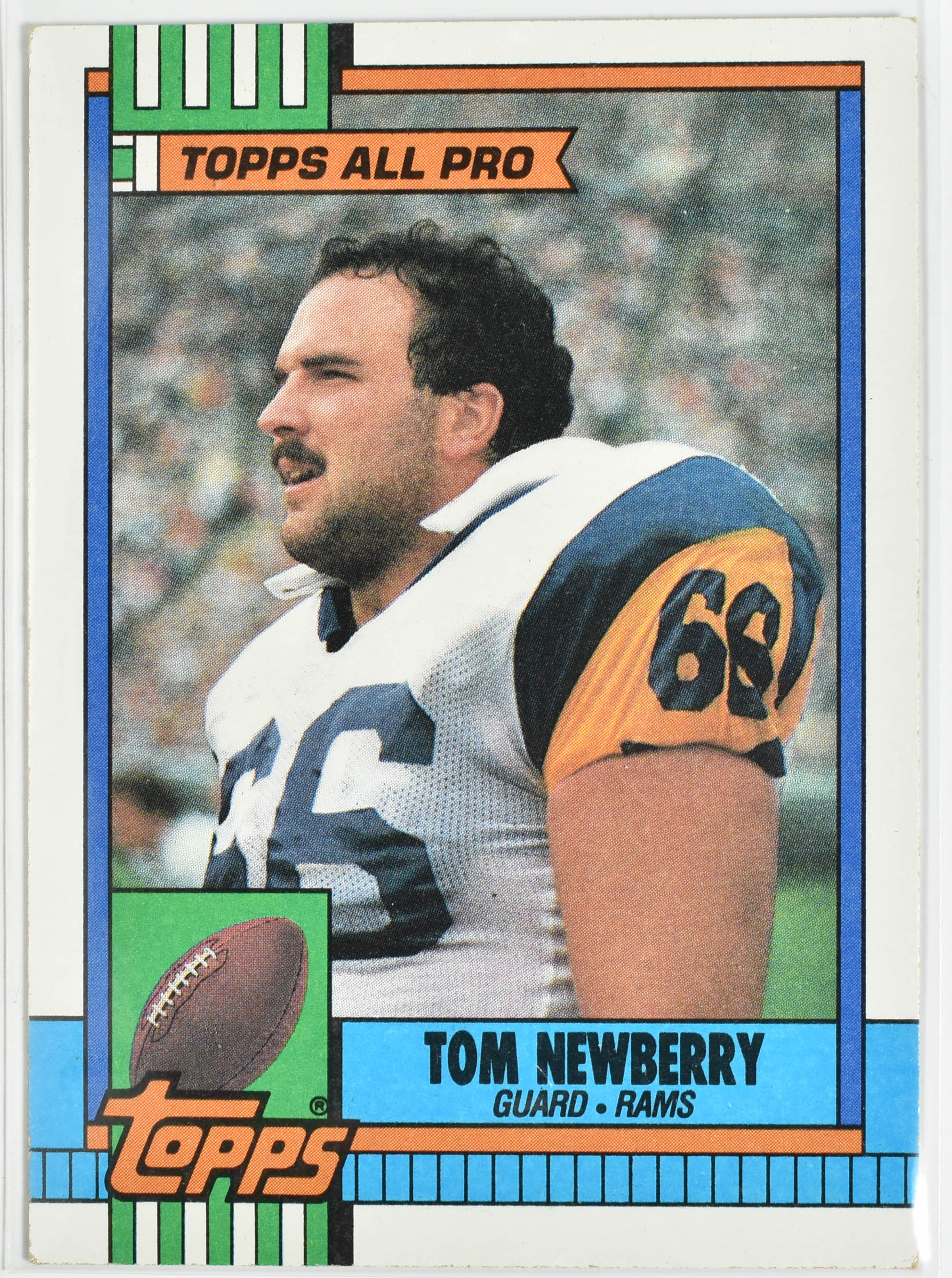 Tom Newberry 70 Topps 1990 Rams Football Card