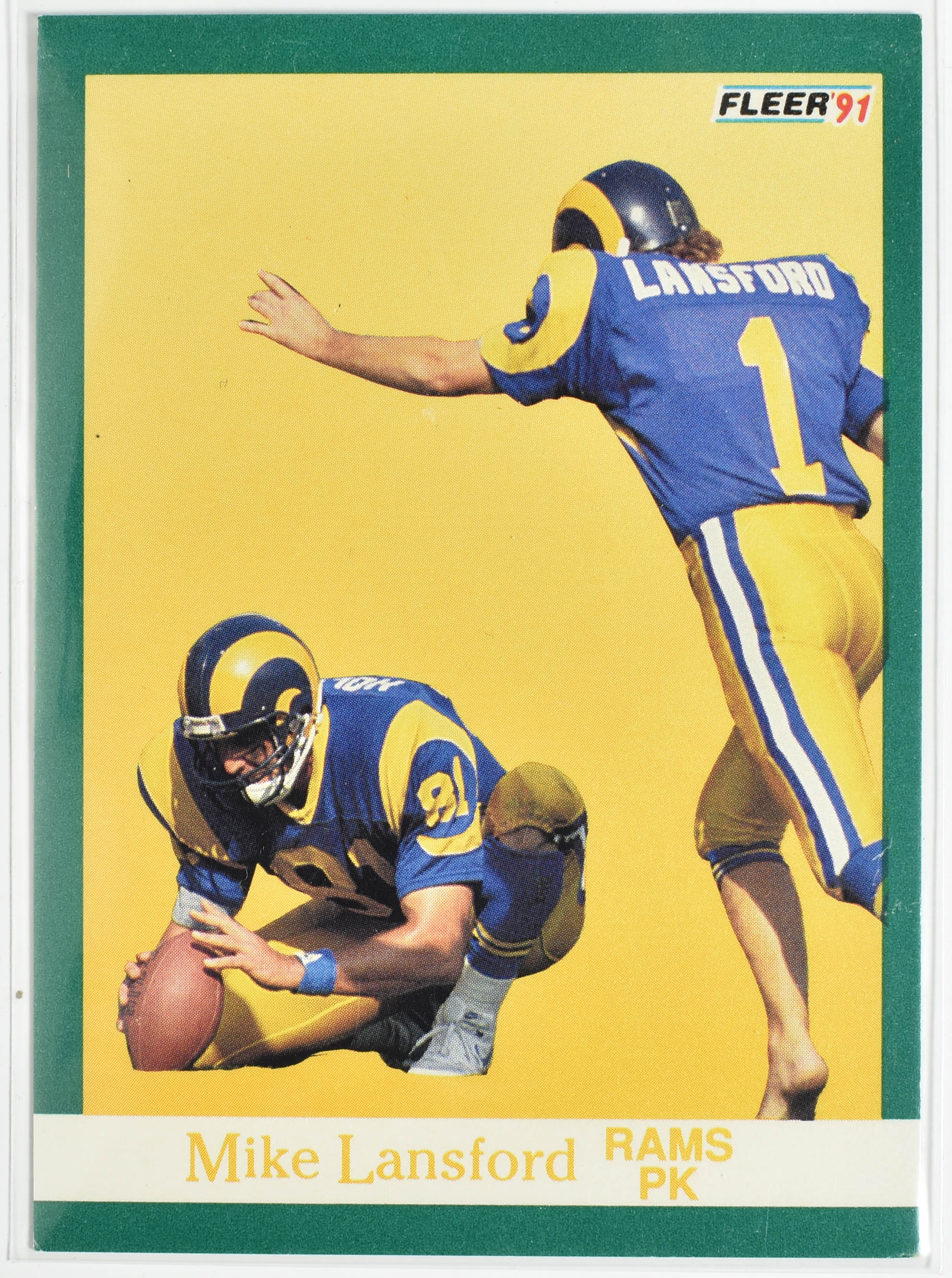 Mike Lansford 271 1991 Fleer Rams Rams Football Card