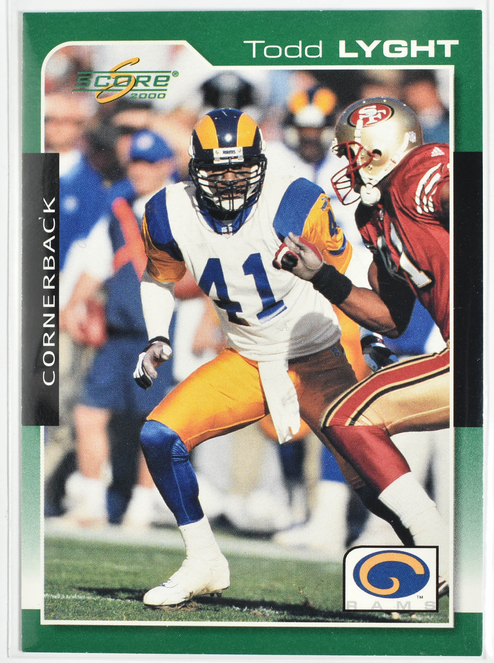 Todd Lyght 191 Score 2000 Rams Football Card