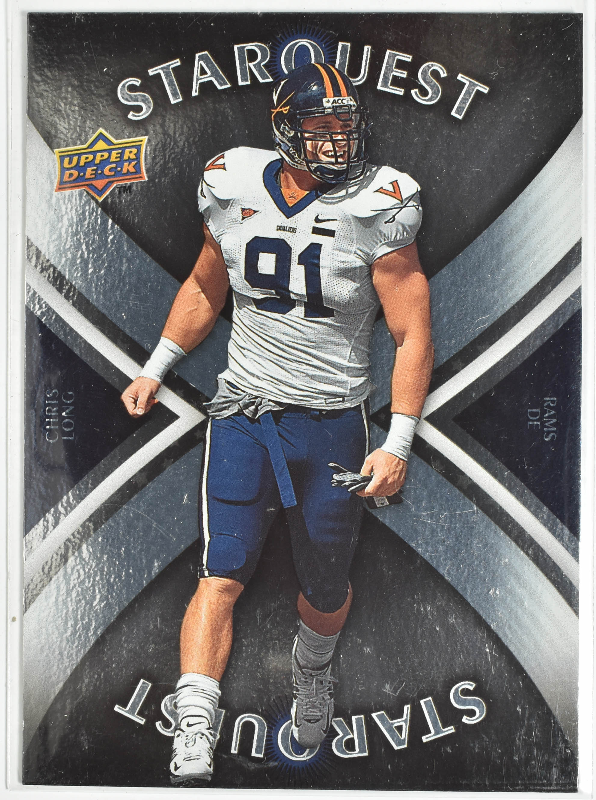 Chris Long SQ7 Upper Deck 2008 Rams Football Card