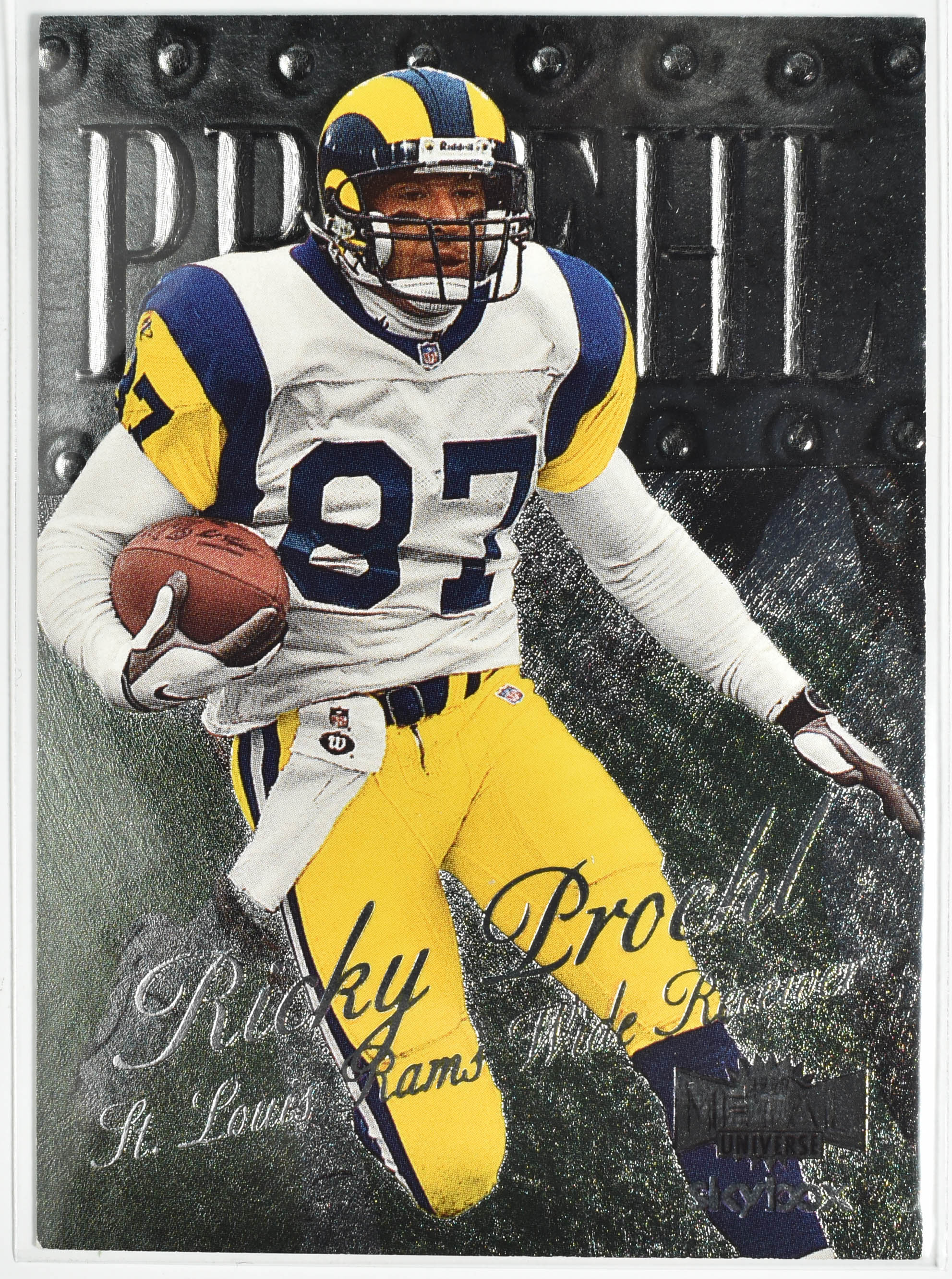Ricky Proehl 21 Skybox 1999 Metal Universe Rams Football Card