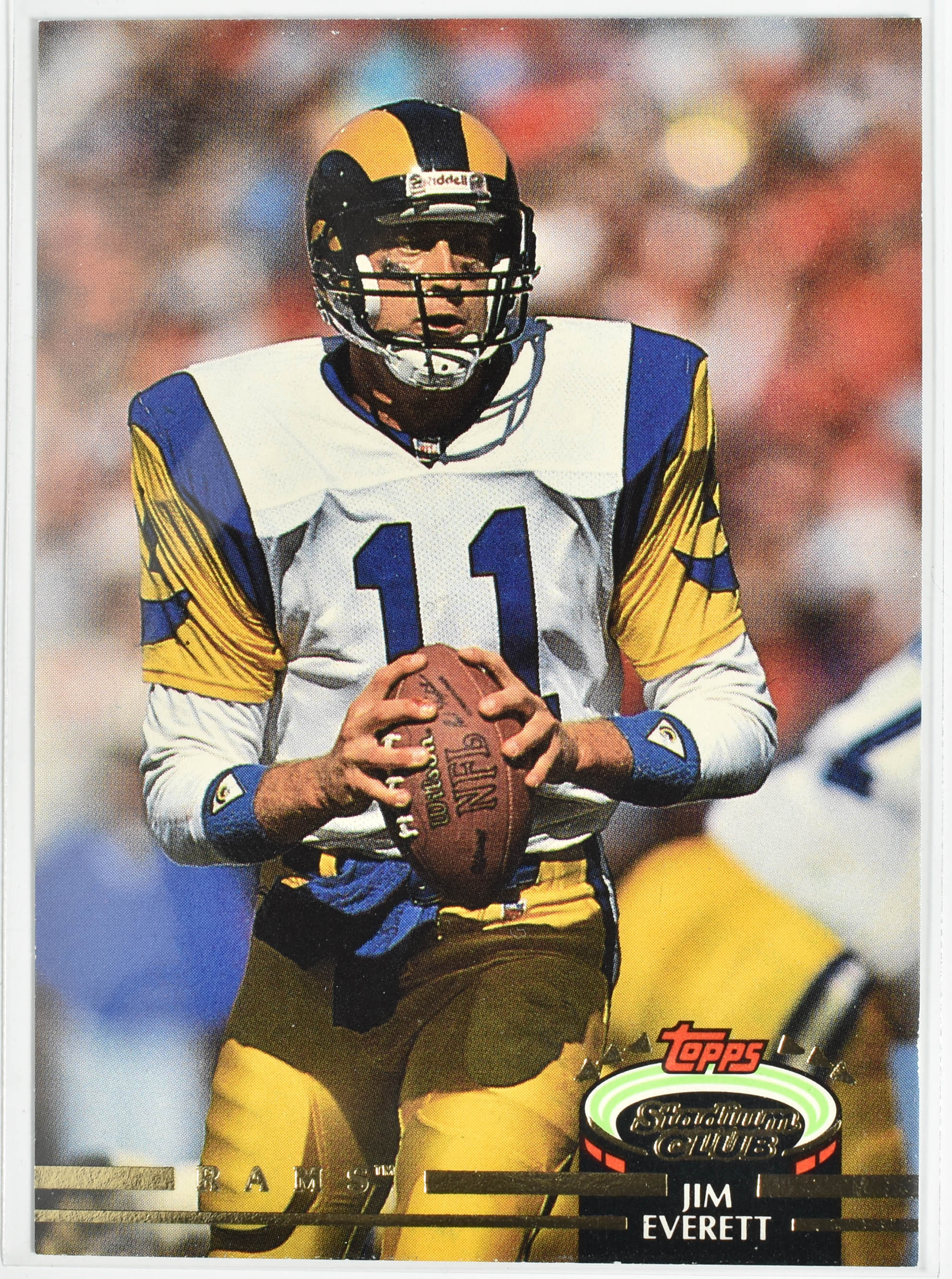 Jim Everett 210 Topps 1992 Stadium Club Rams Football Card