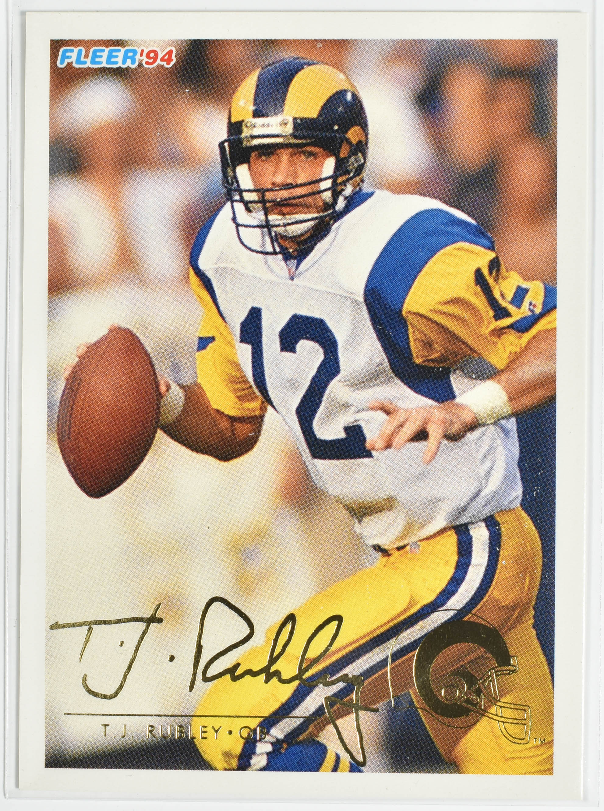 TJ Rubley 264 Fleer 1994 Rams Football Card