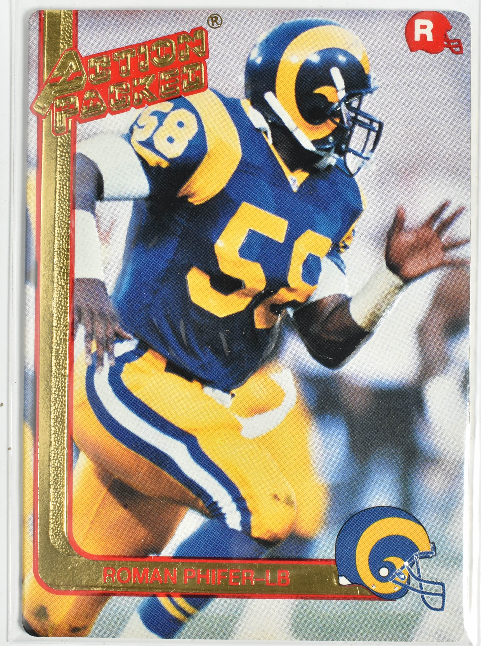 Roman Phifer 43 Action Packed 1991 Rams Football Card