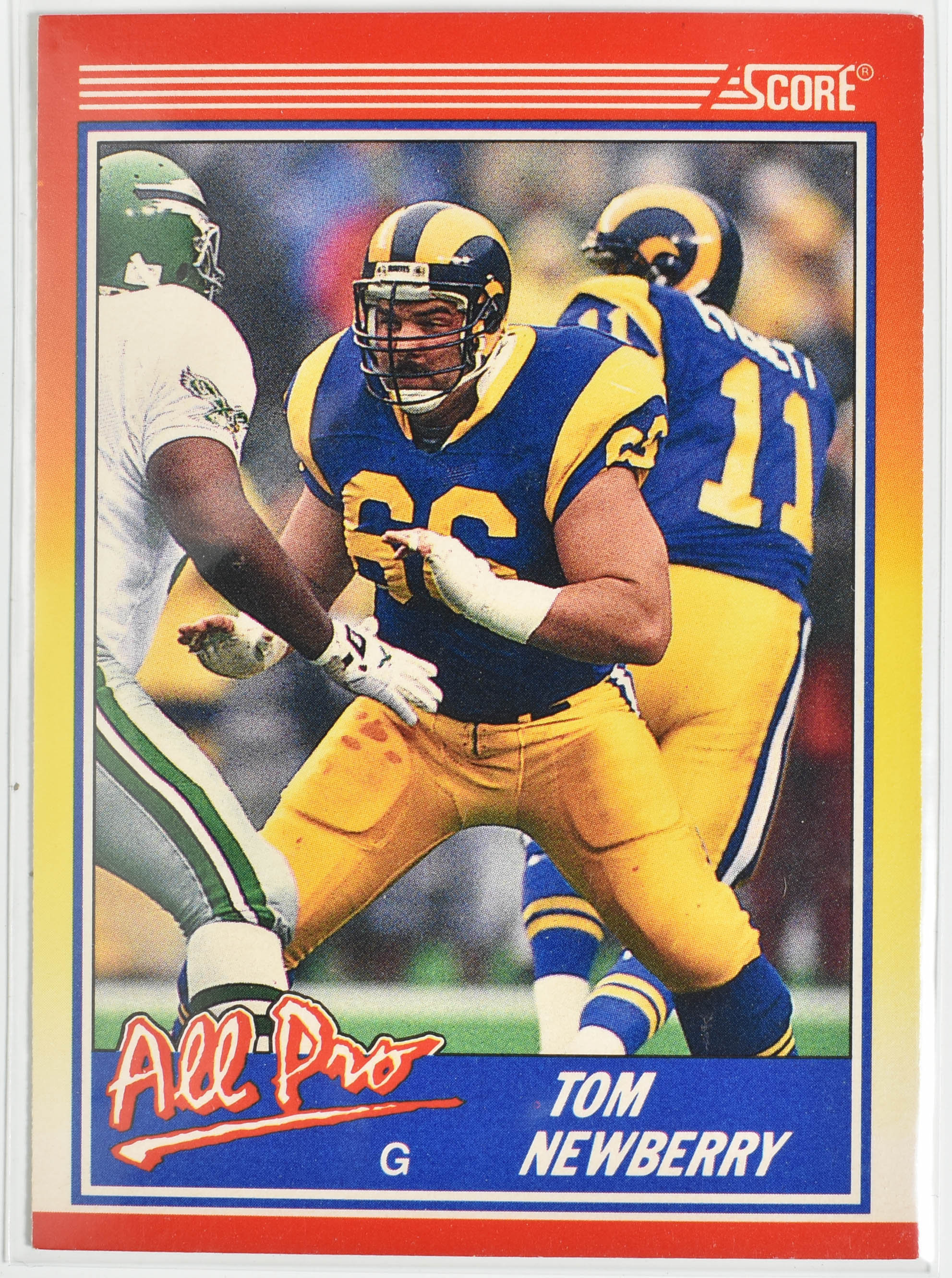 Tom Newberry 585 Score 1990 All Pro Rams Football Card
