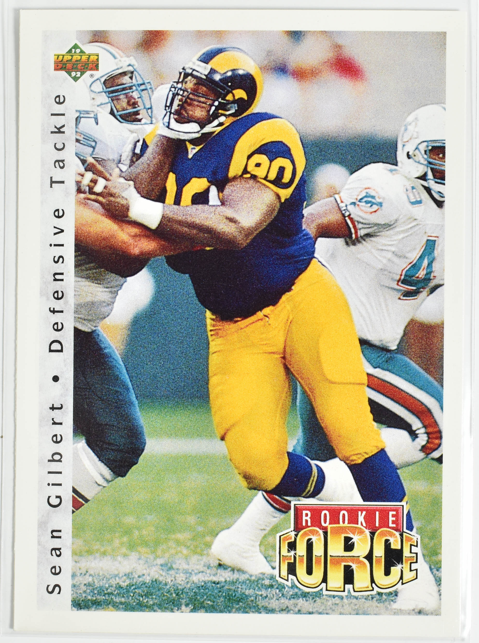 Sean Gilbert 424 Upper Deck 1992 Rams Football Card