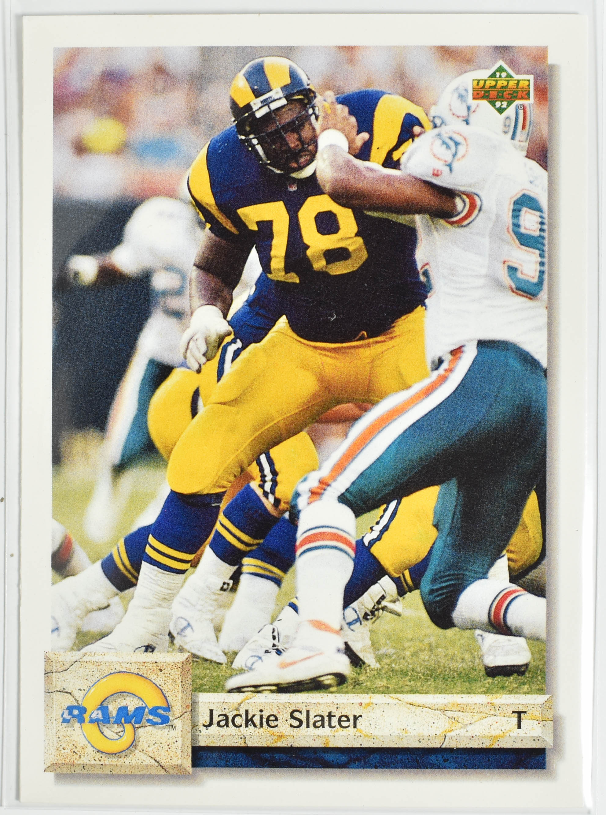 Jackie Slater 536 Upper Deck 1992 Rams Football Card