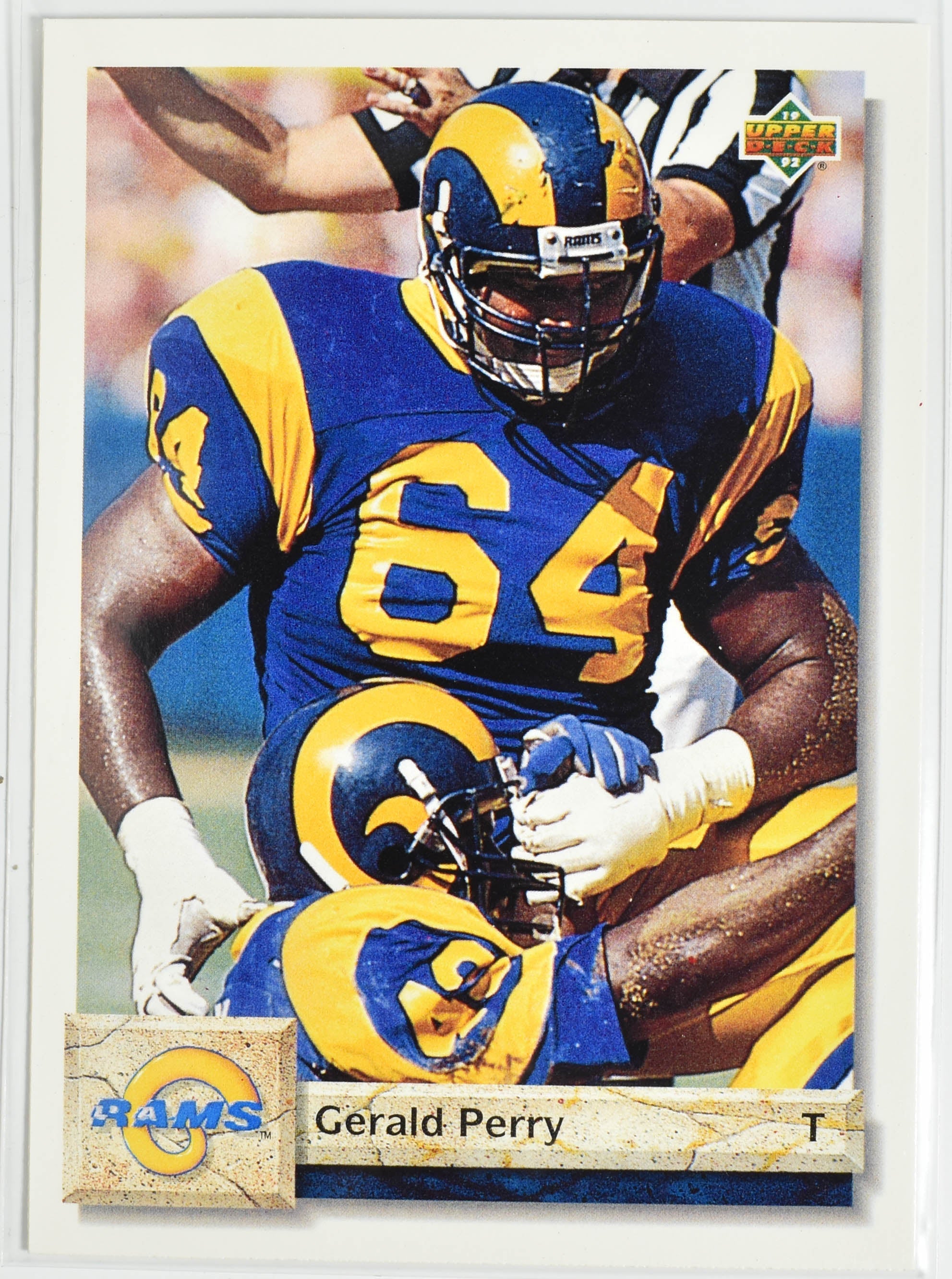 Gerald Perry 573 Upper Deck 1992 Rams Football Card