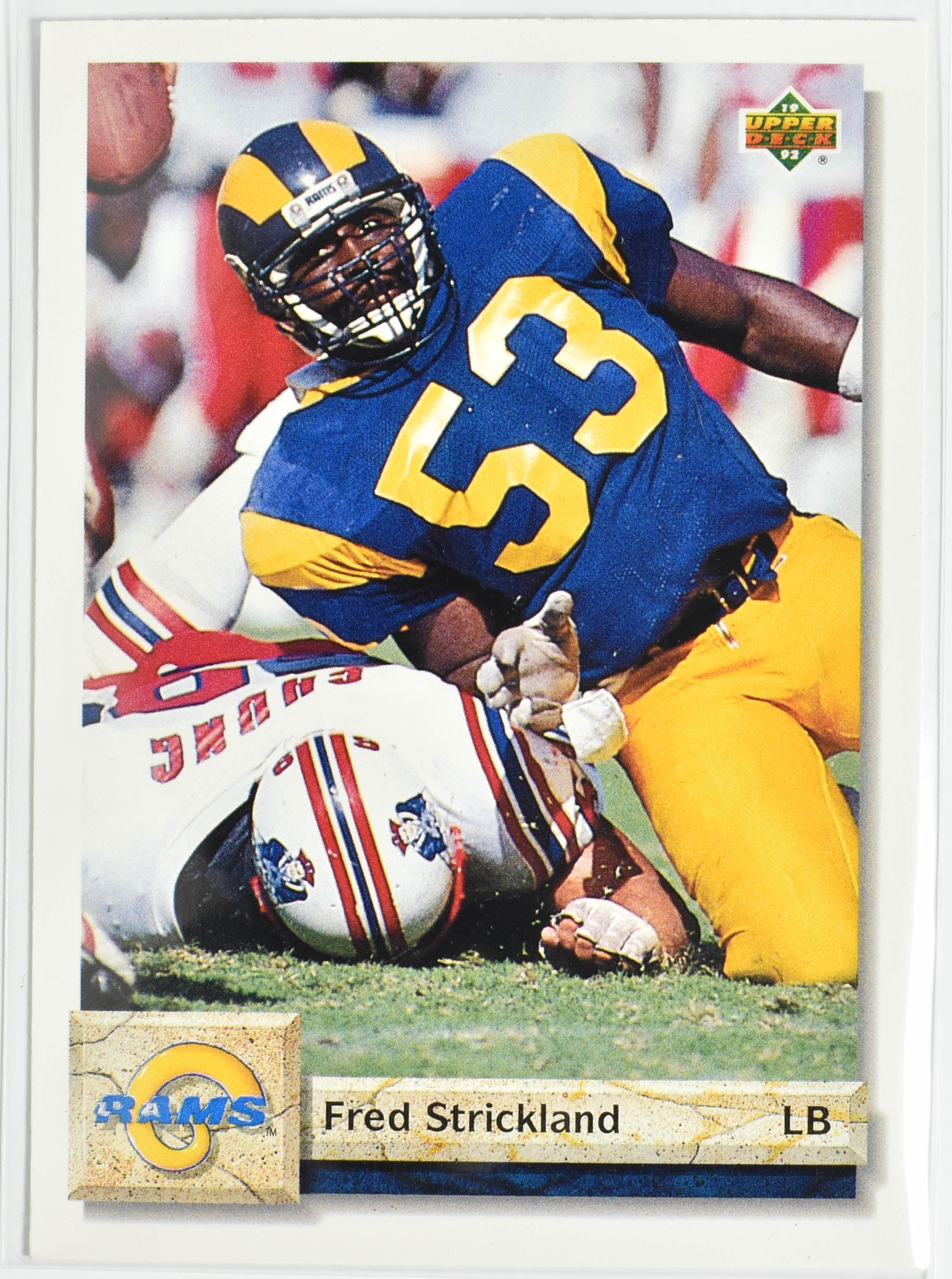 Fred Strickland 581 Upper Deck 1992 Rams Football Card