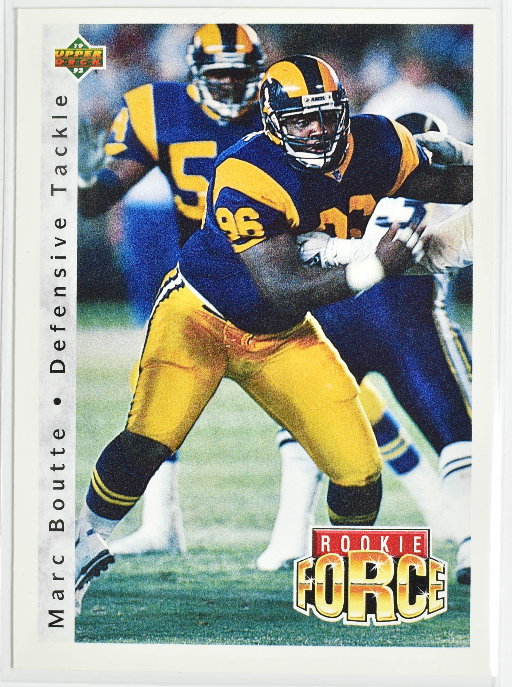 Marc Boutte 403 Upper Deck 1992 Rams Football Card