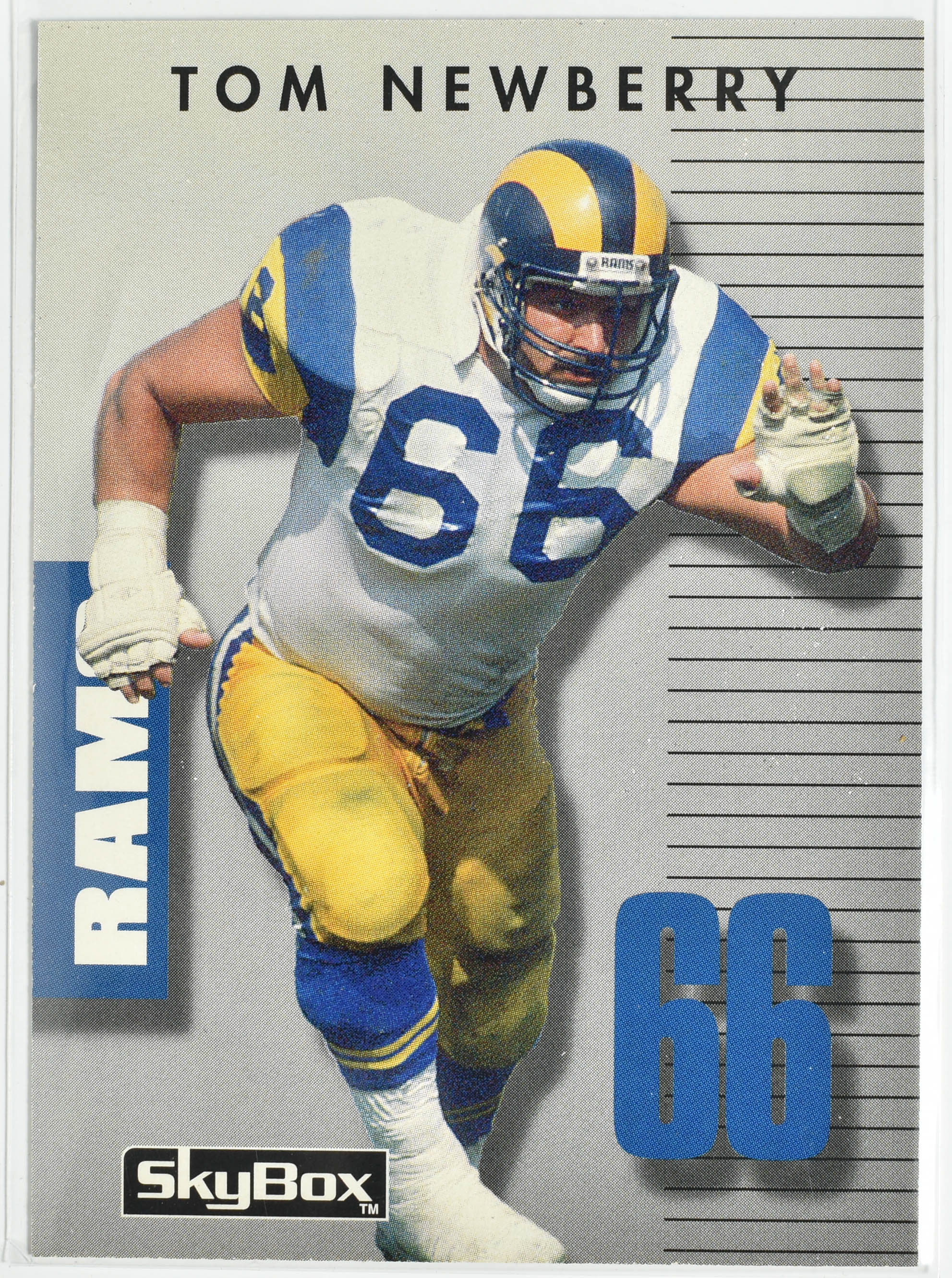 Tom Newberry 131 Primetime Skybox 1992 Rams Football Card