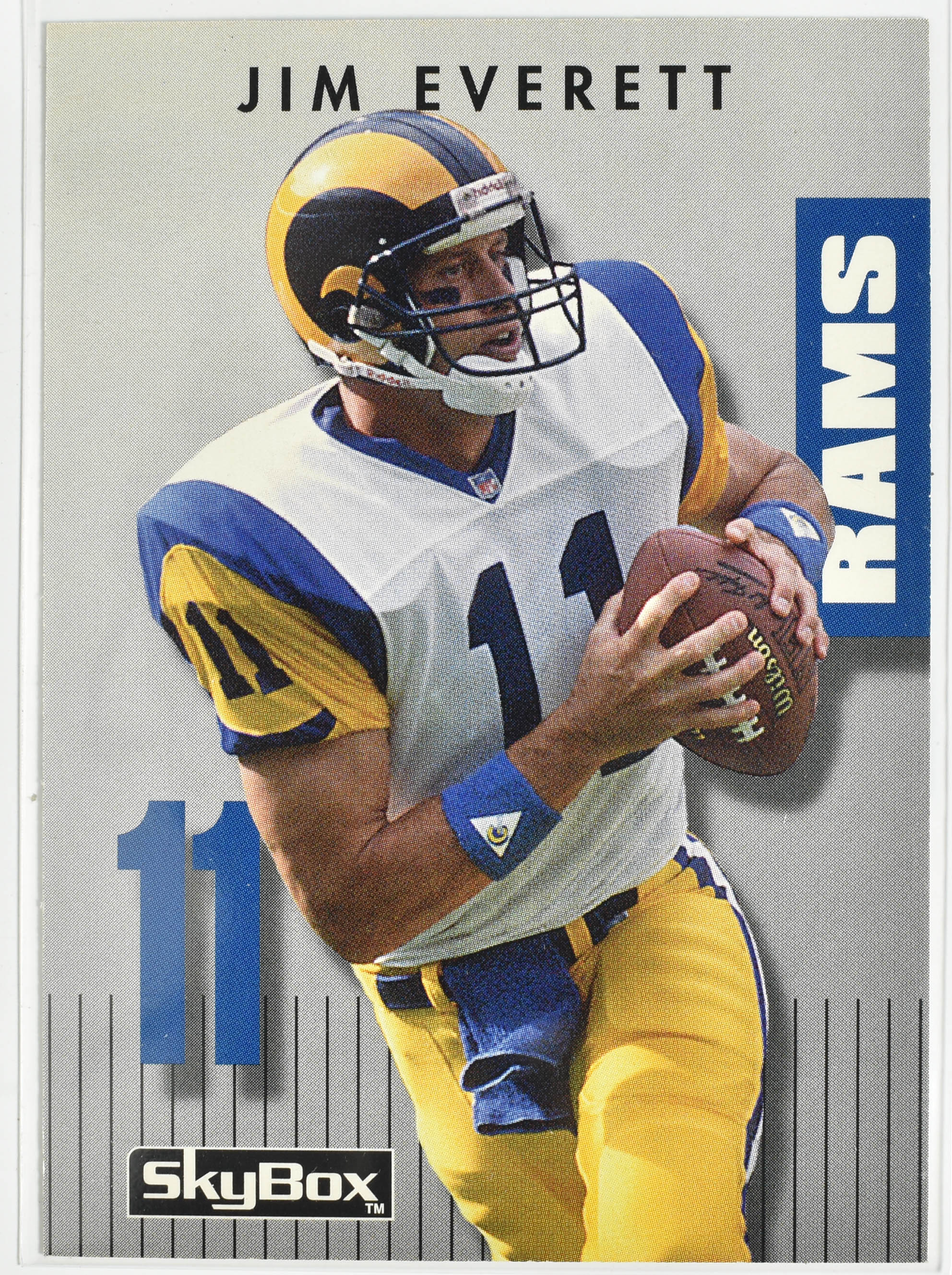 Jim Everett 043 Primetime Skybox 1992 Rams Football Card
