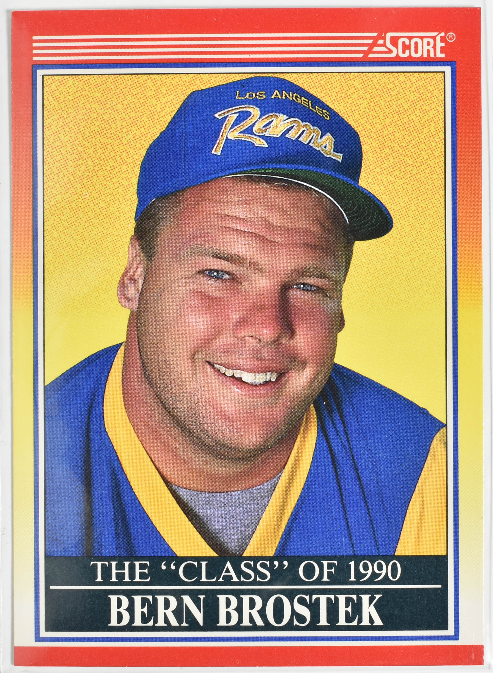 Bern Brostek 612 Score 1990 Rams Football Card
