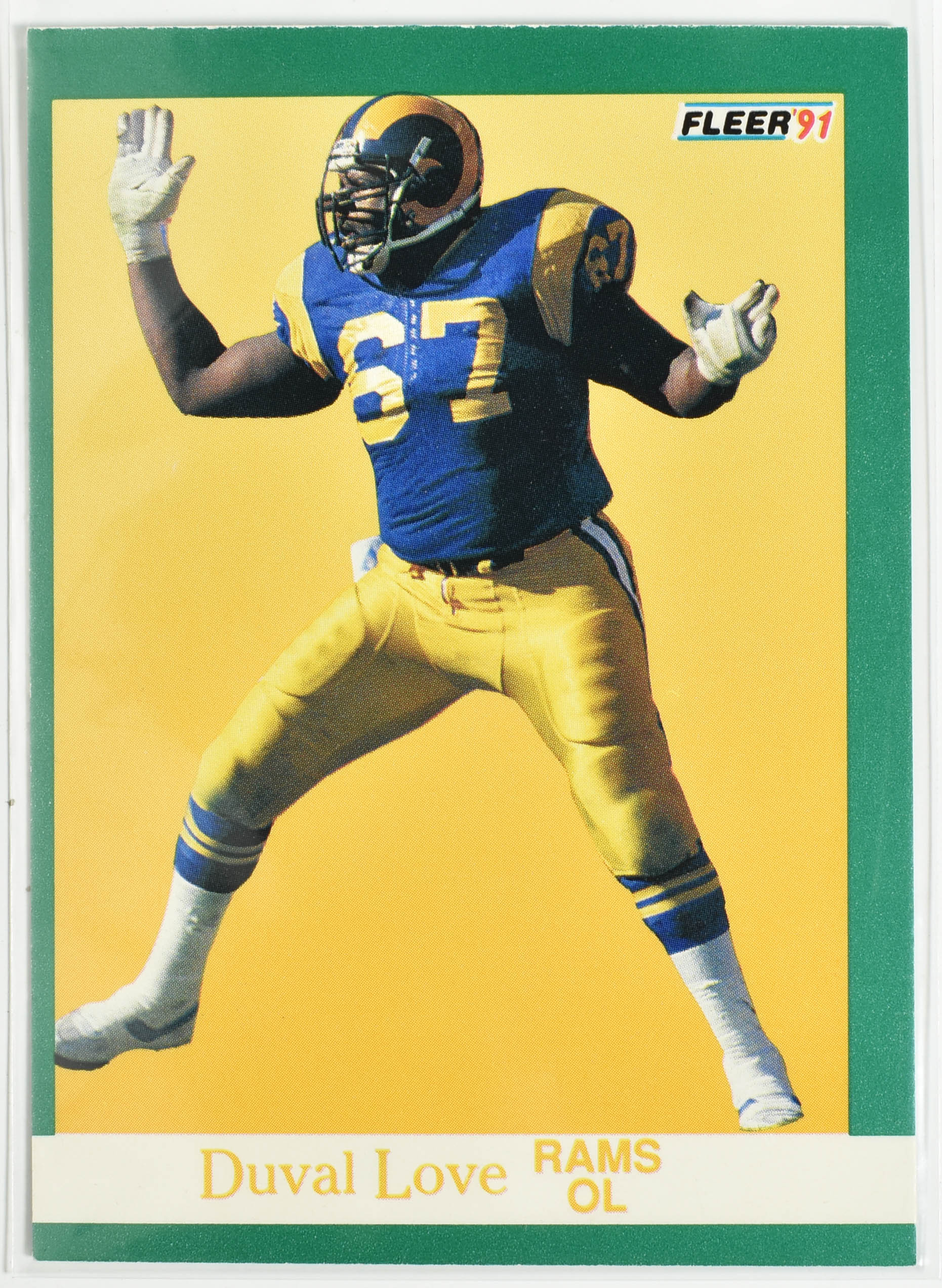 Duval Love 272 1991 Fleer Rams Football Card