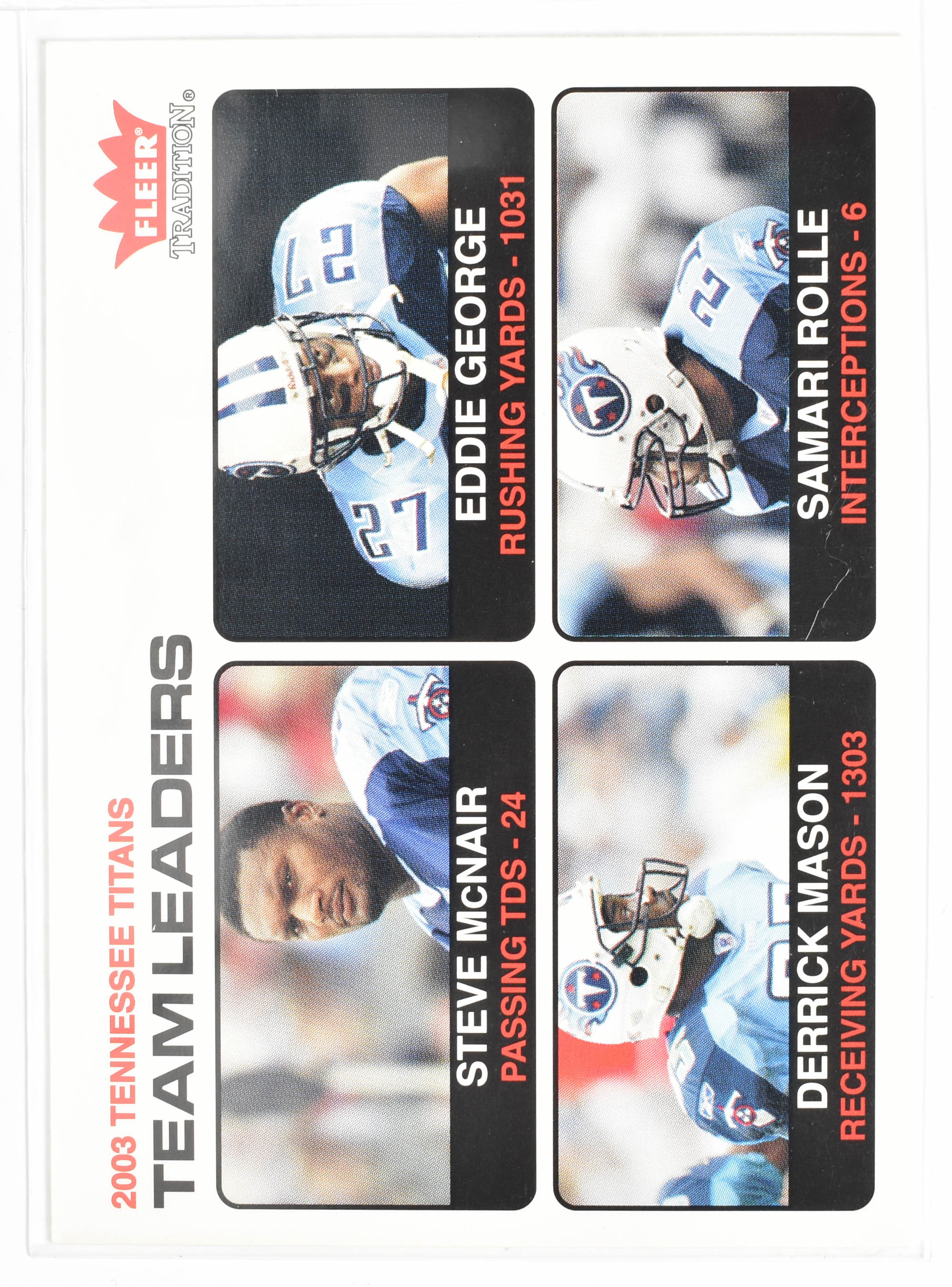 Titans Team Leader 7 Fleer 2004 Tennessee Titans