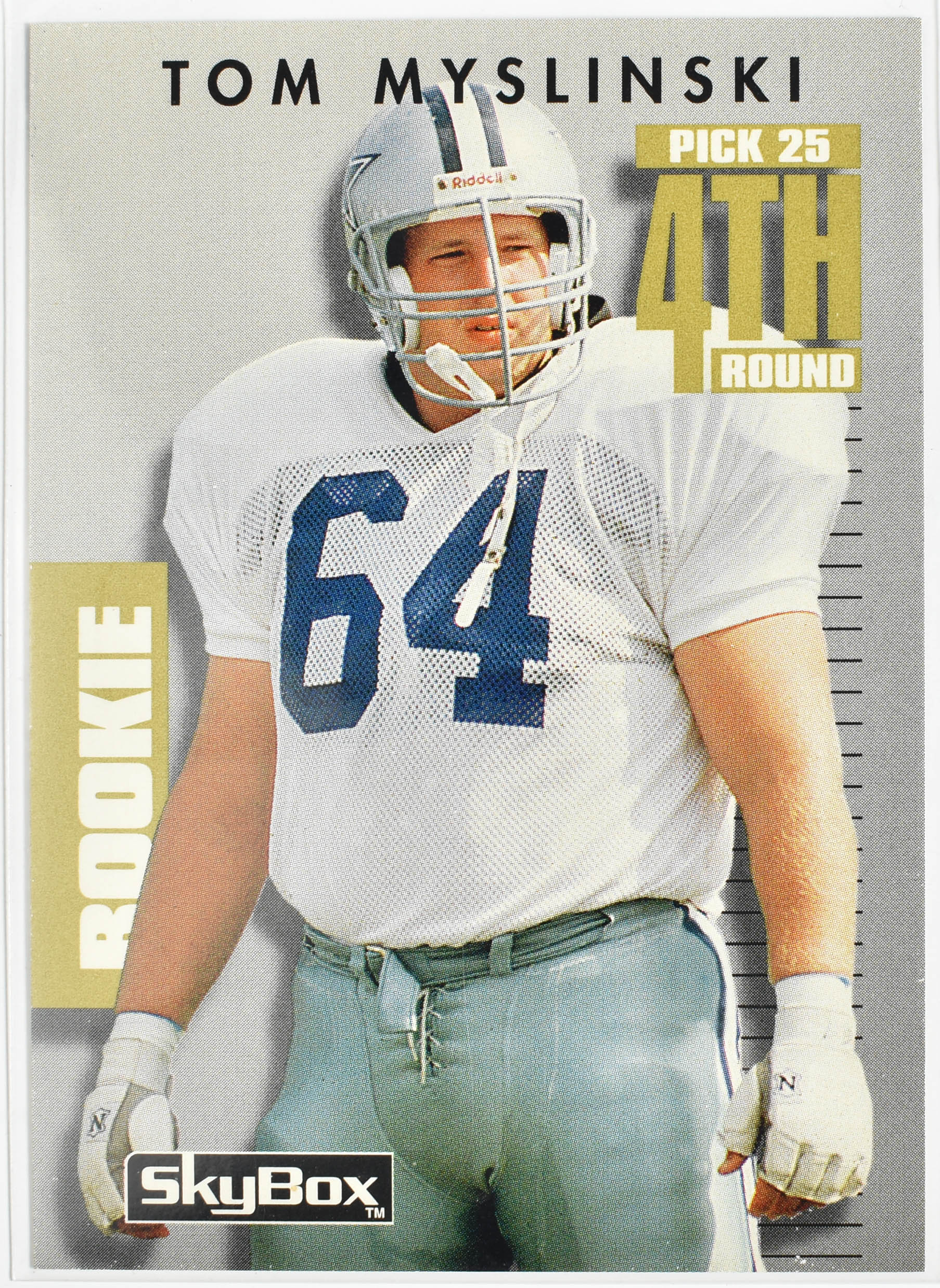 Tom Myslinski 167 Skybox Prime Time 1992 Dallas Cowboys