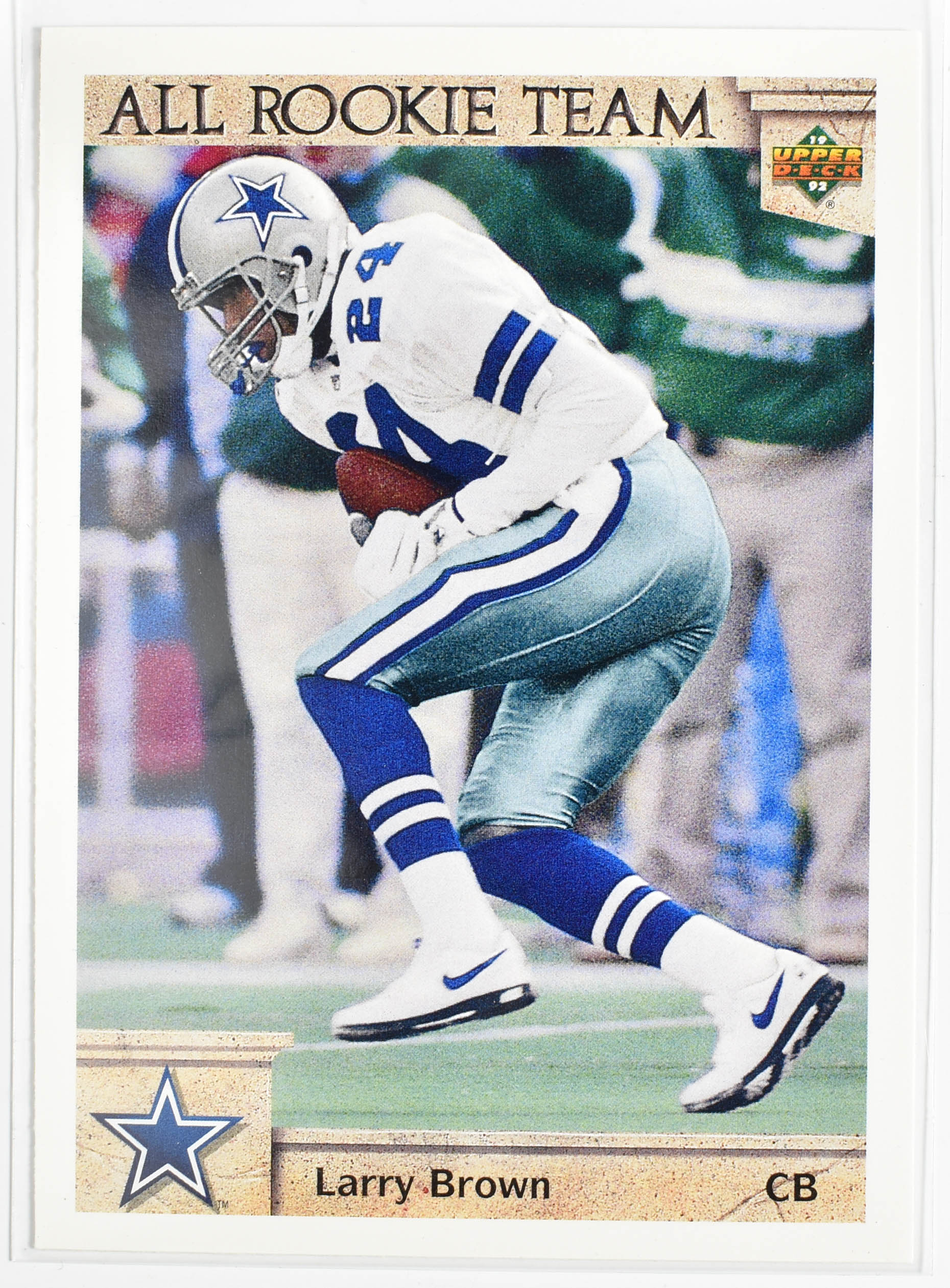 Larry Brown All Rookie Team 52 Upper Deck 1992 Dallas Cowboys