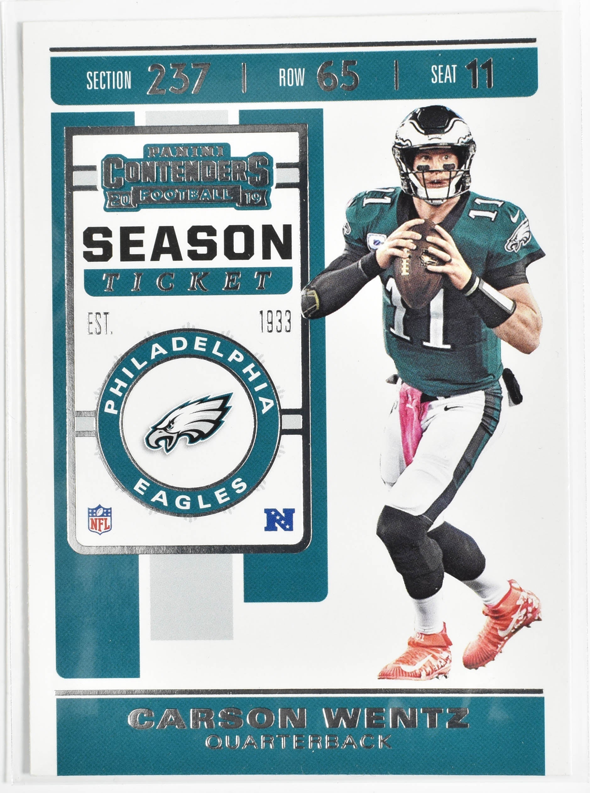 Carson Wentz No.57 Panini 2019 Contenders Football Eagles