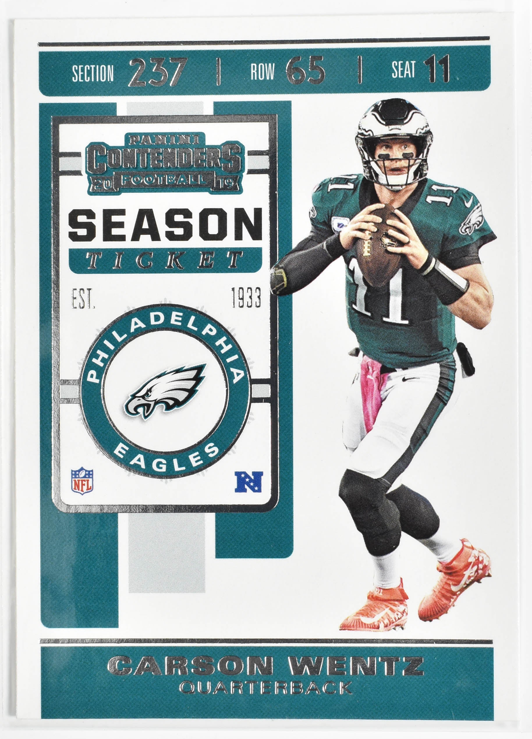 Carson Wentz No.57 2019 Panini Contenders Football Eagles