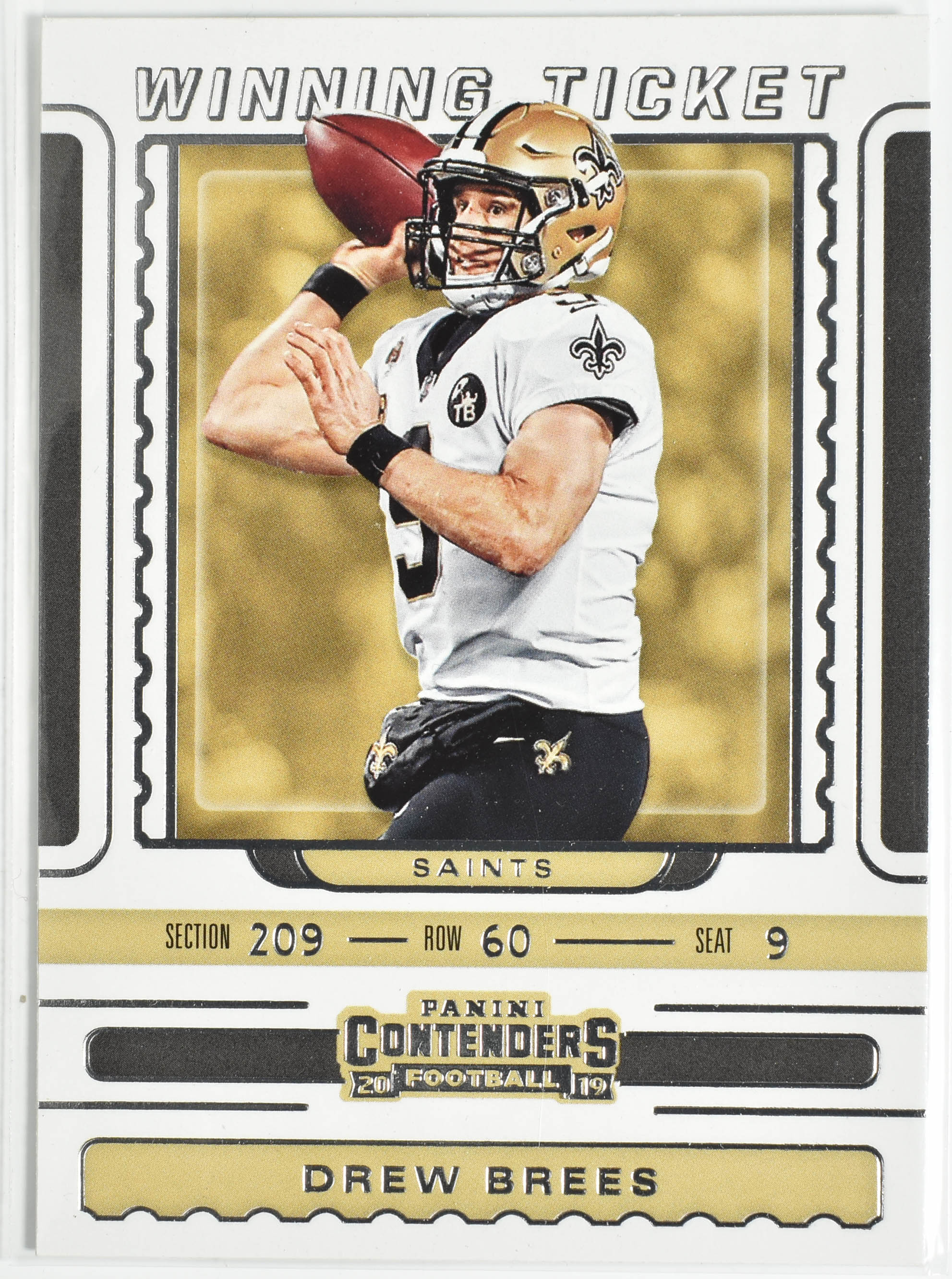 Drew Brees Contenders 2019 Football  Winning Ticket New Orleans Saints