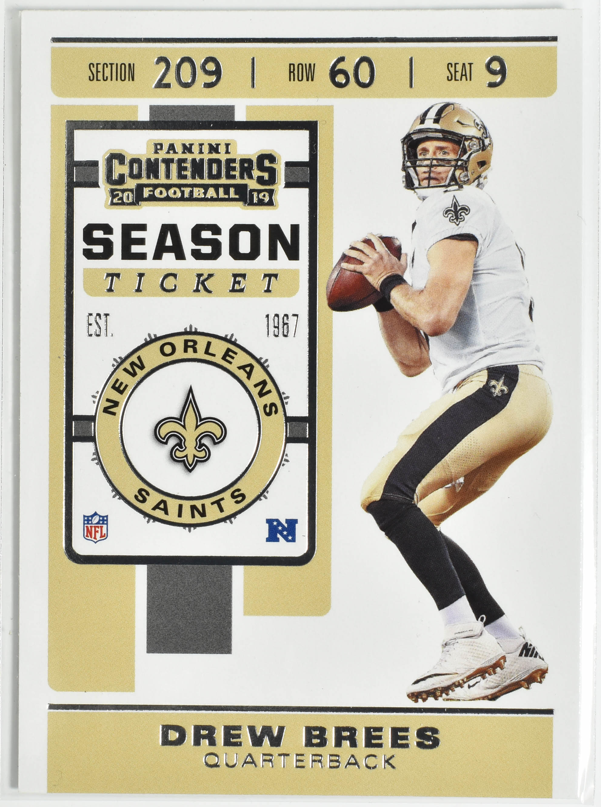 Drew Brees 78 Panini Contenders 2019 New Orleans Saints