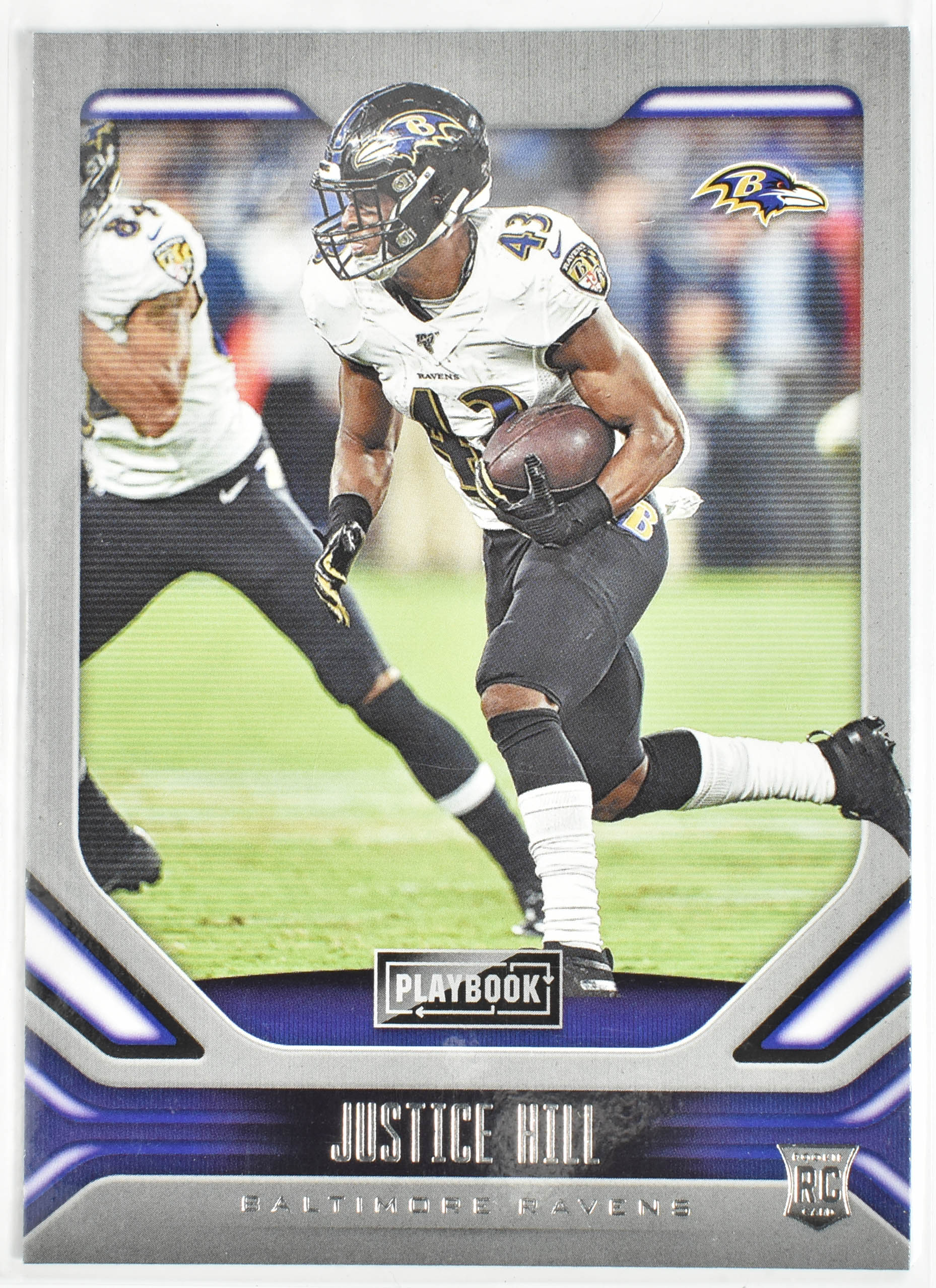 Justice Hill 127 Panini 2019 Playbook Football Card Baltimore Ravens Mint