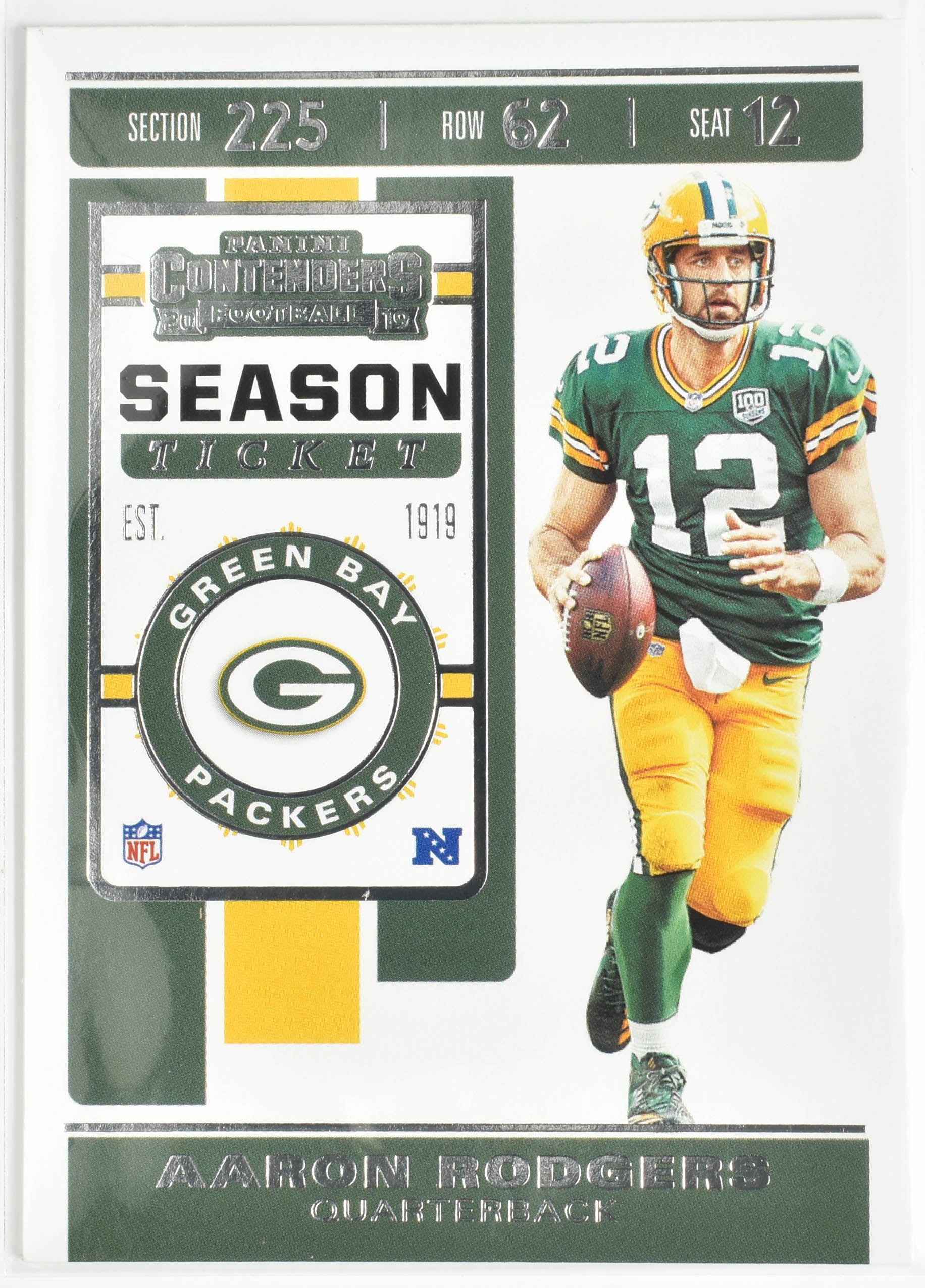 Aaron Rodgers 66 Green Bay Packers Panini Contenders 2019