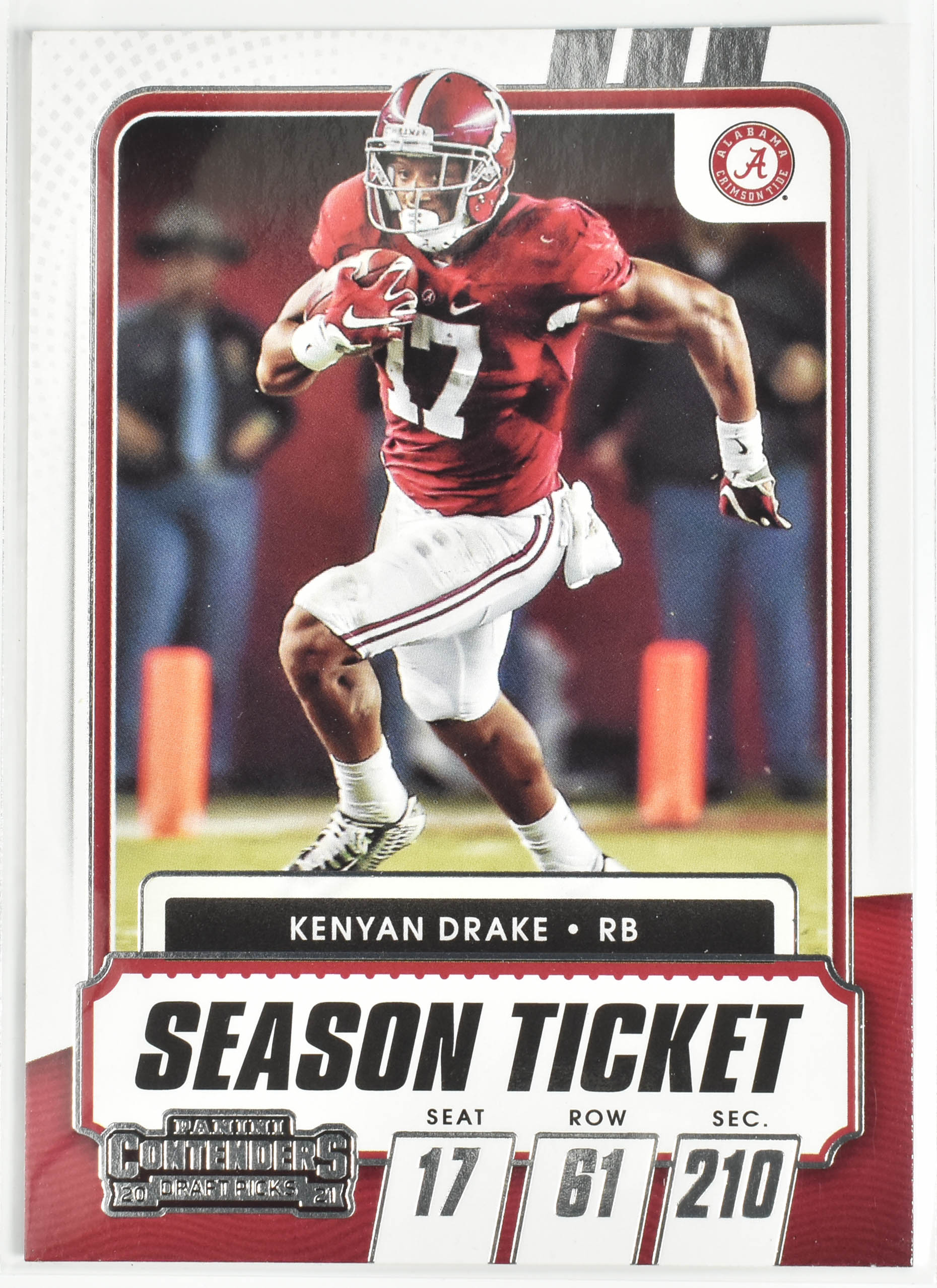 Kenyan Drake No.70 Panini Contenders 2021 Draft Picks Season Ticket Alabama
