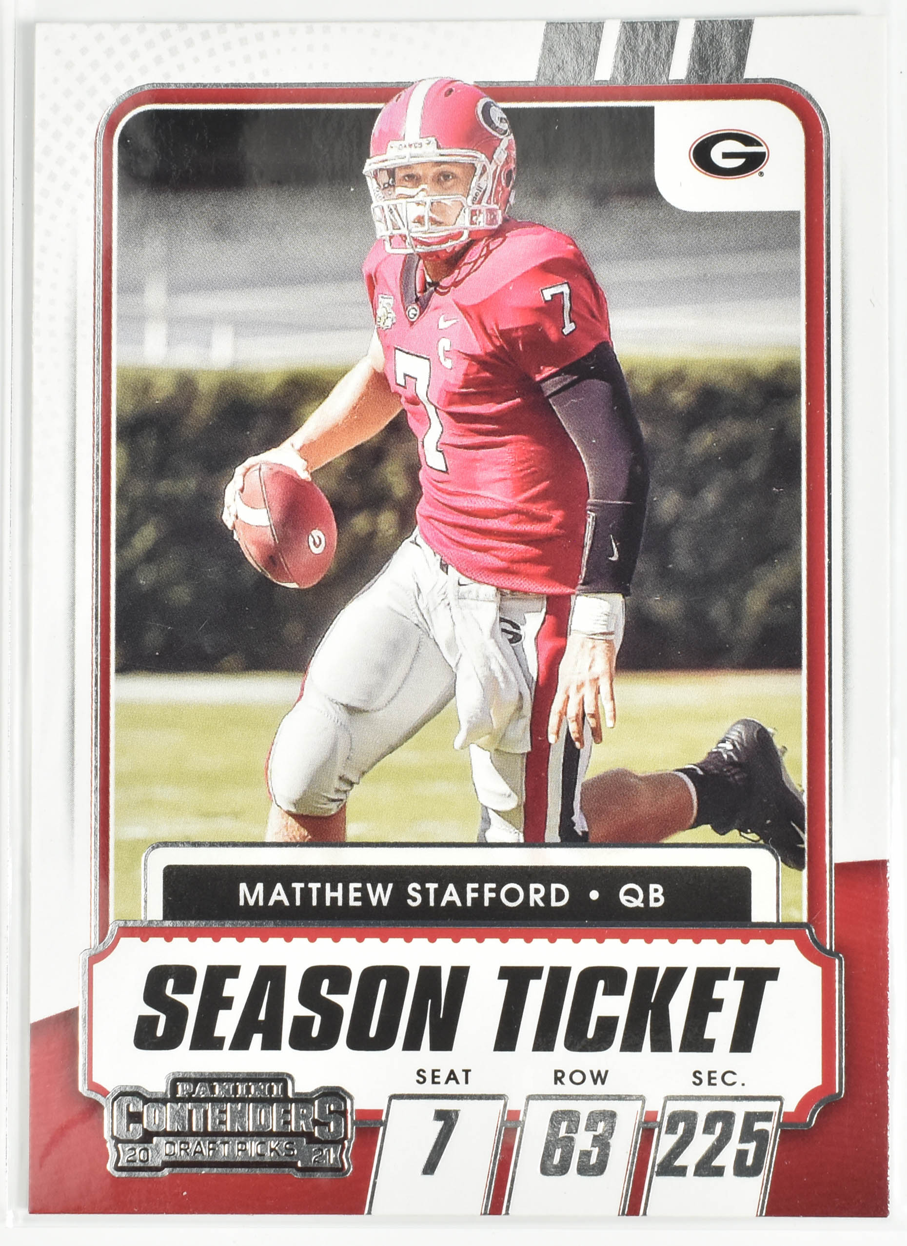 Matthew Stafford No.9 Georgia Panini Contenders 2021 Draft Picks Season Ticket
