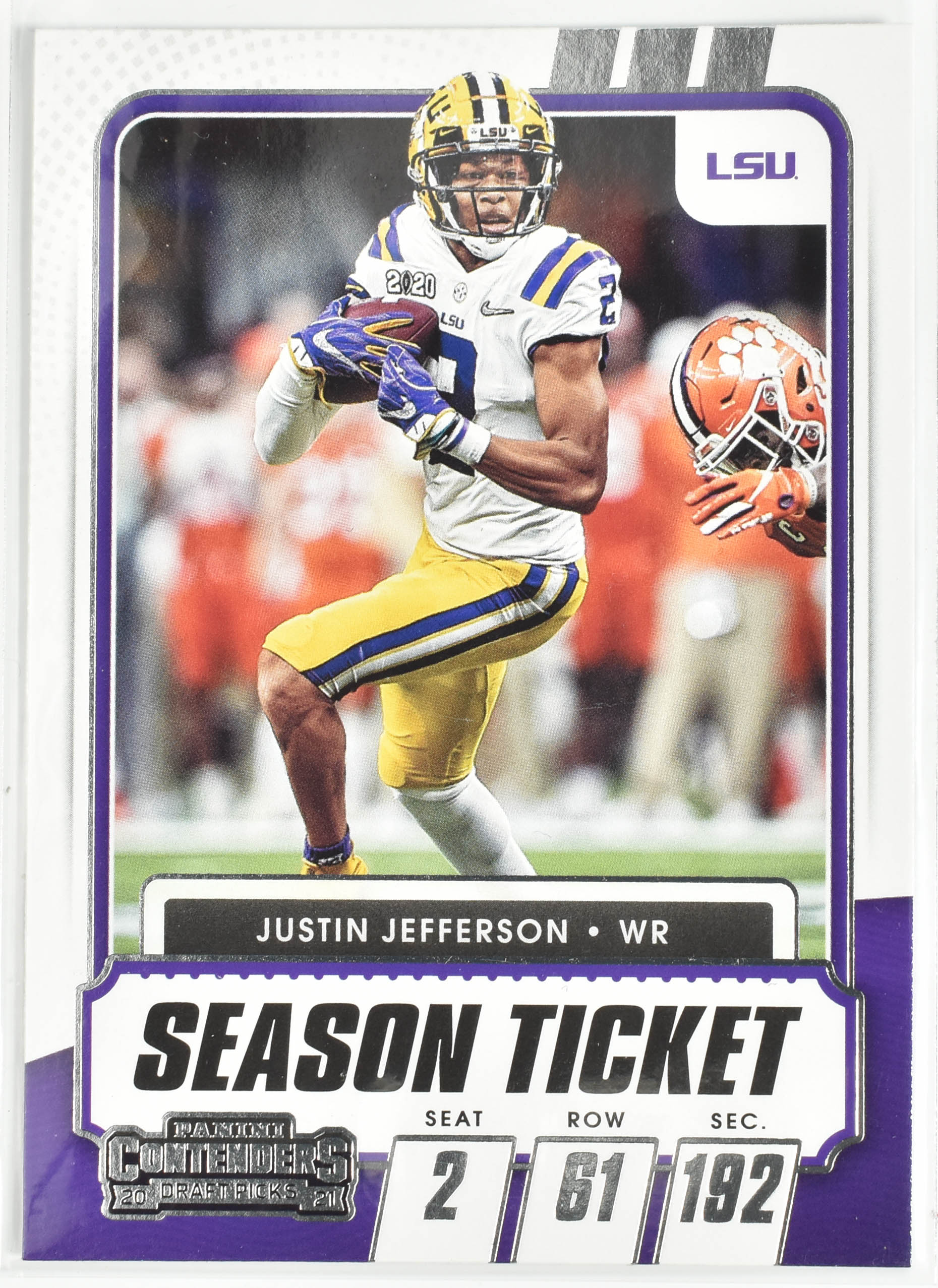Justin Jefferson No. 30 LSU Panini Contenders 2021 Draft Picks Season Ticket Sil