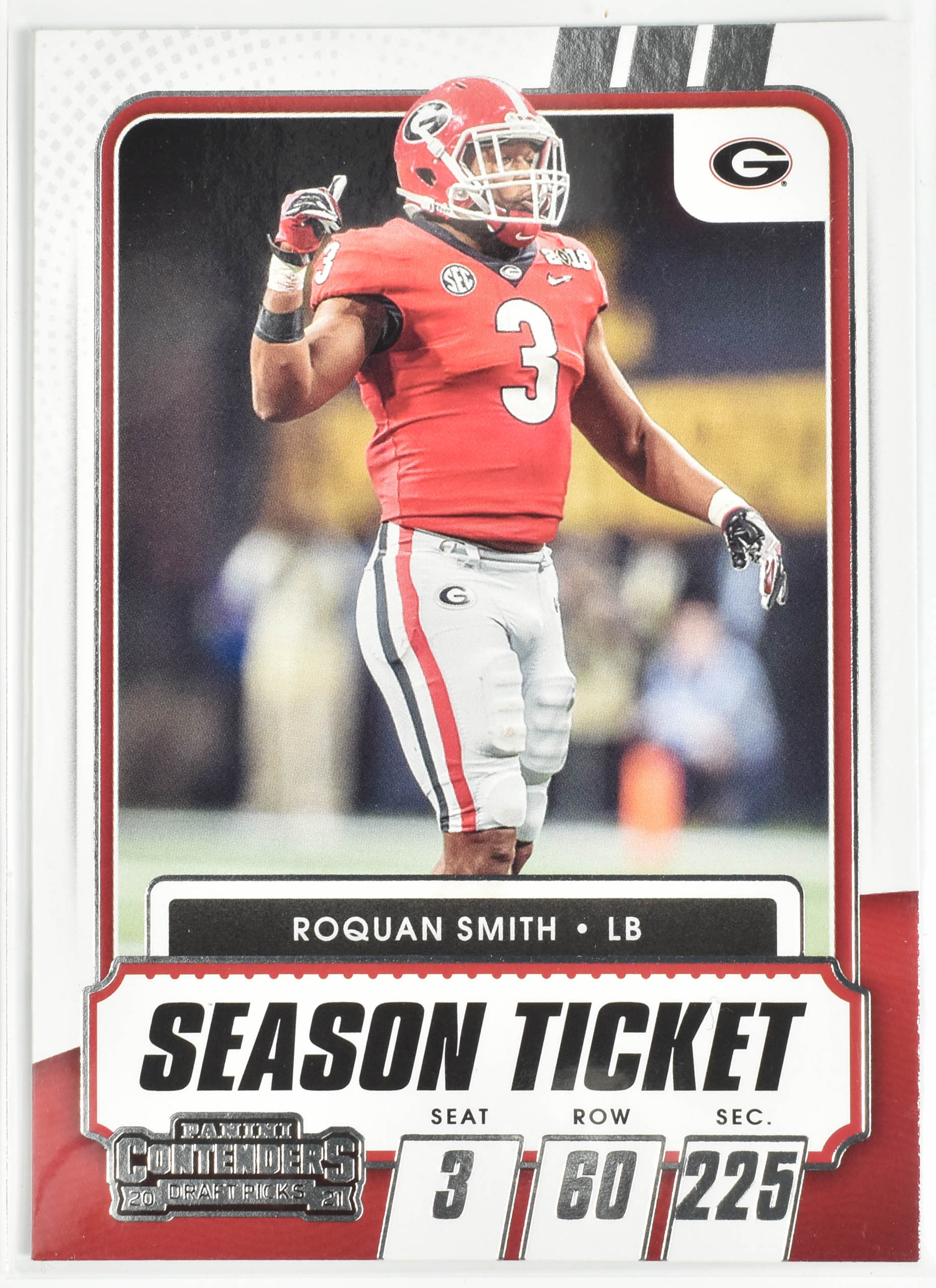 Roquan Smith No.85 Georgia Panini Contenders 2021 Draft Picks Season Ticket
