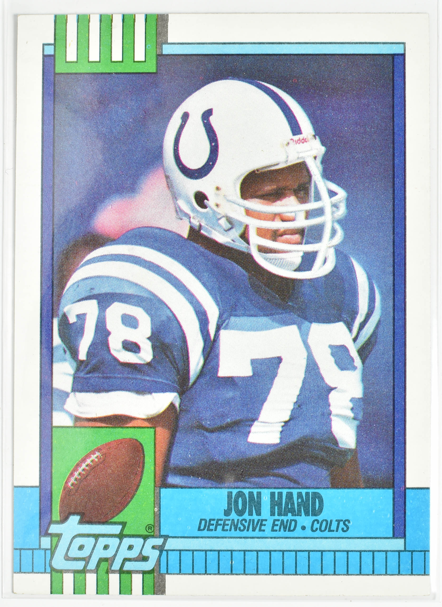 Jon Hand 308 Topps 1990 Football Card Colts