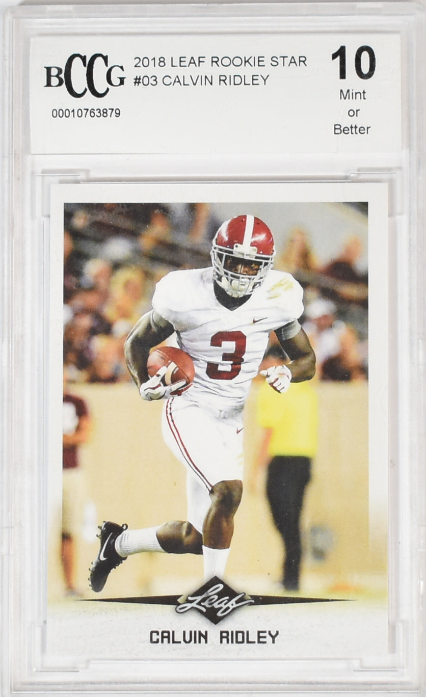 Calvin Ridley Leaf BCCG Graded Leaf Rookie Star 03 2018 MINT 10