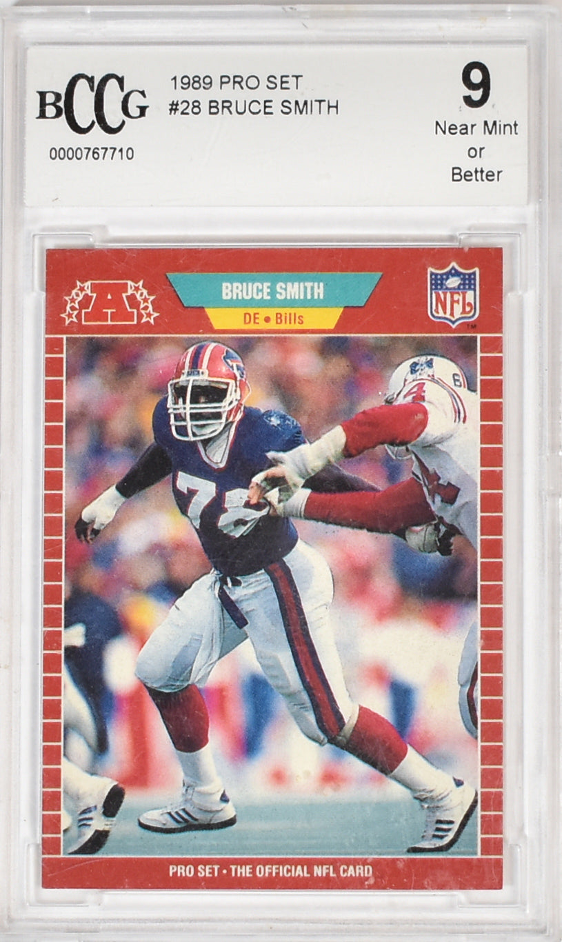 Bruce Smith Near Mint Graded 9 Football Card BCCG #28 PRO SET