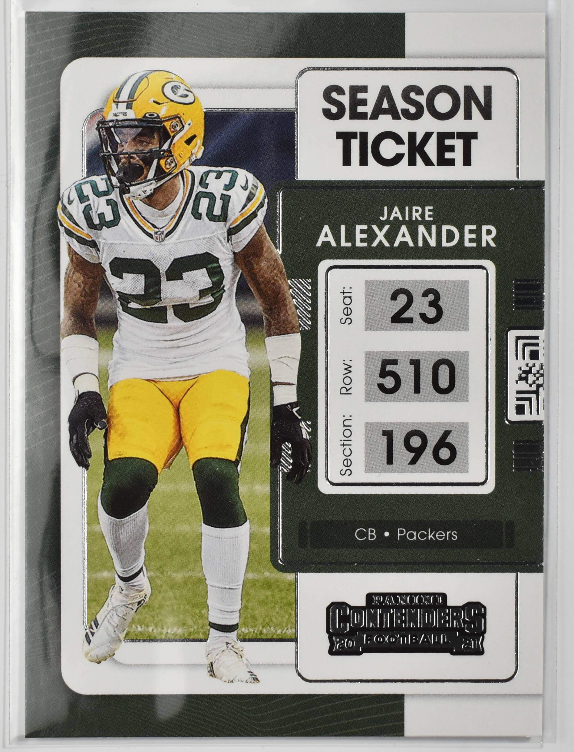 Jaire Alexander 37 Panini Contenders Football 2021 Football Card