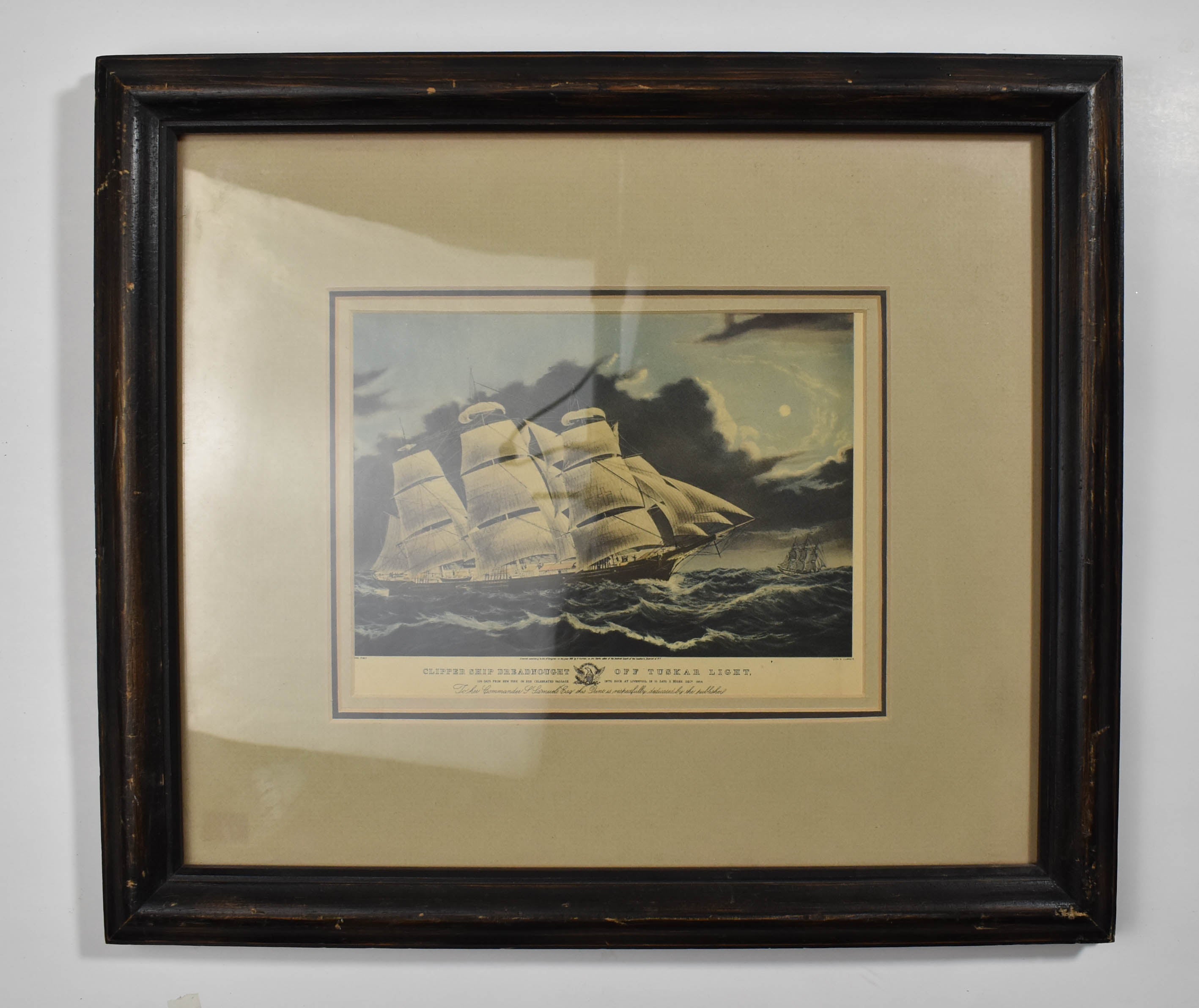 Clipper Ship Dreadnought Off Tuskar Light Historical Reprint Framed