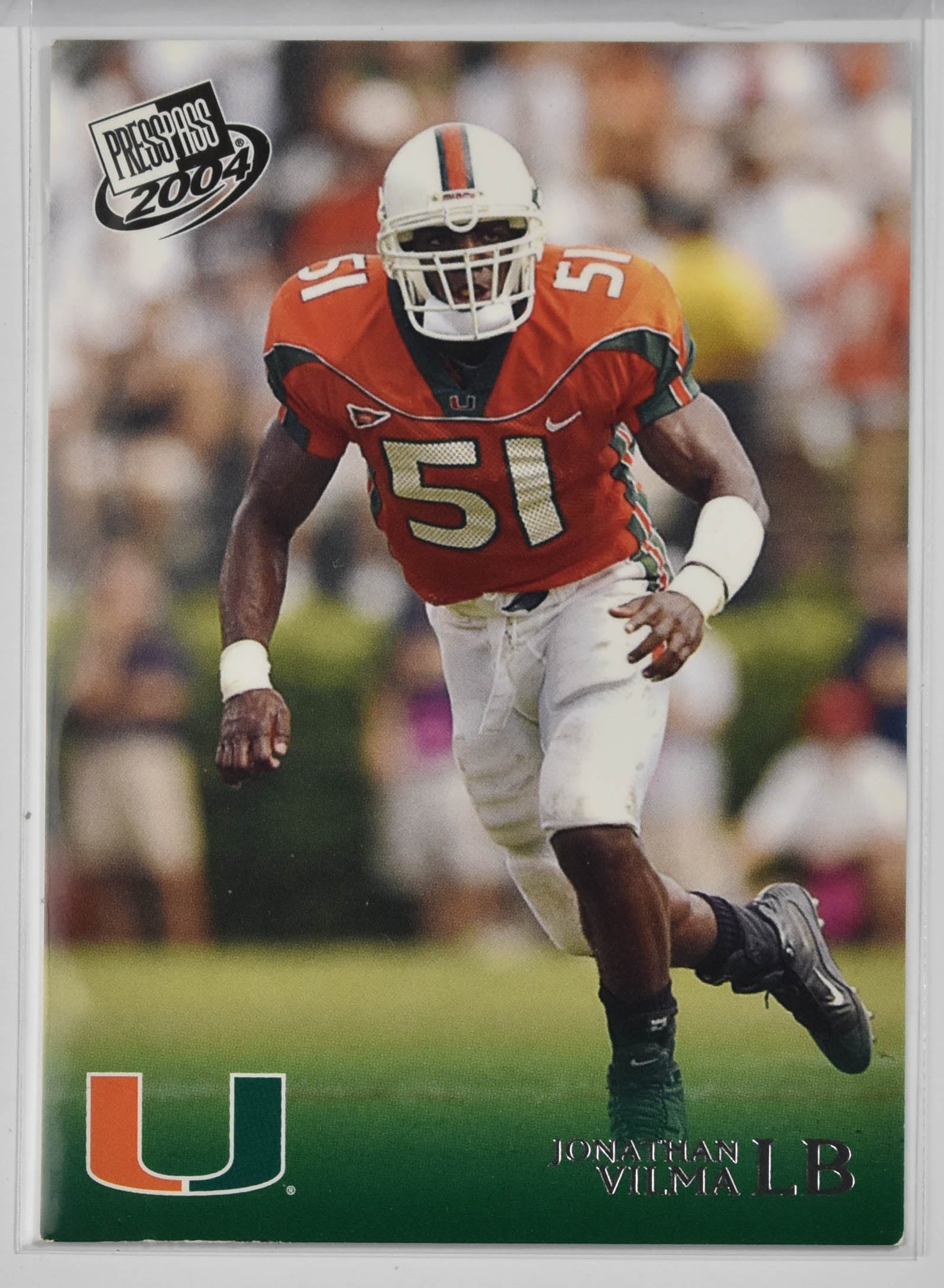 Jonathan Vilma 39 Press Pass 2004 University of Miami
