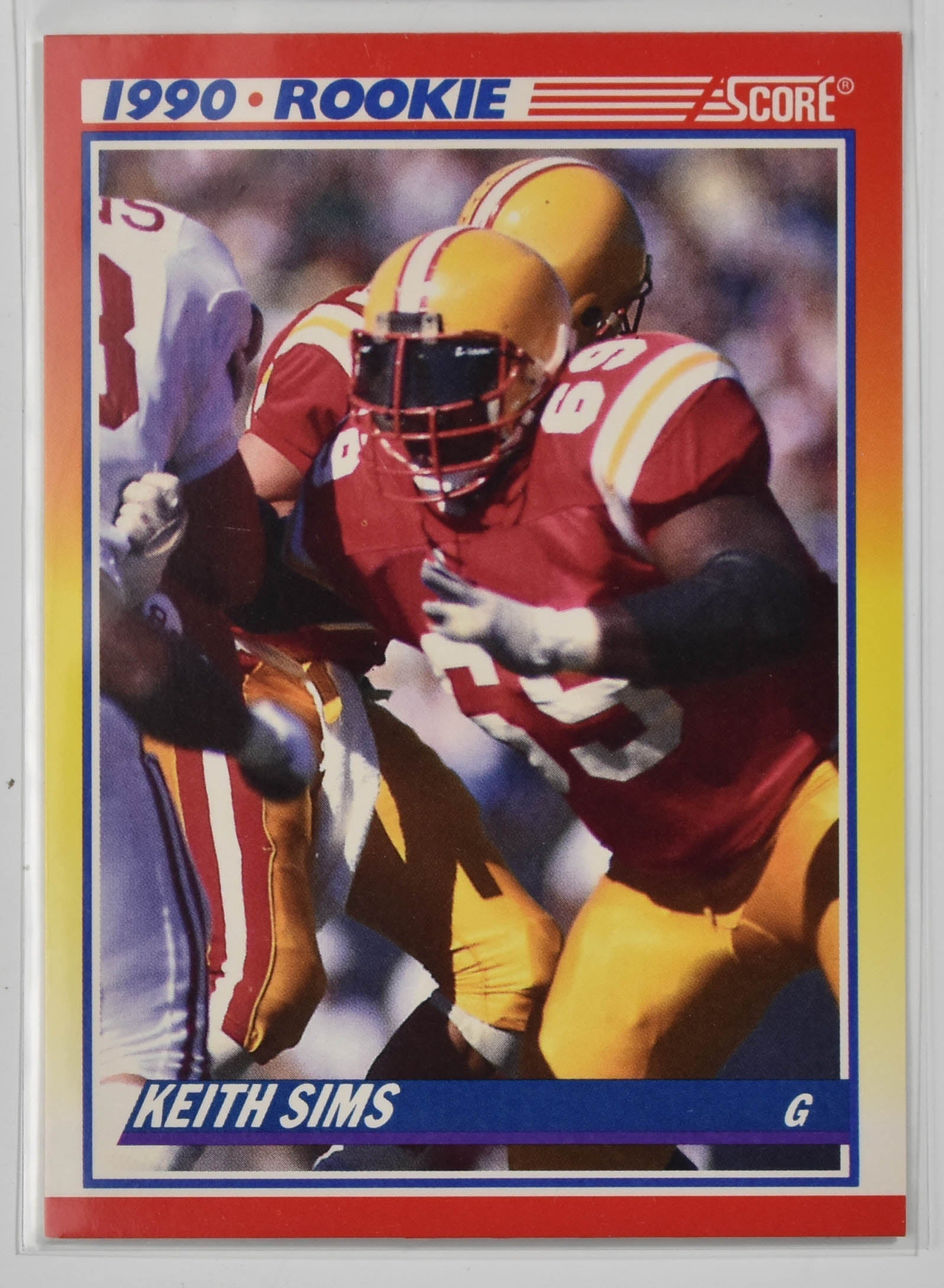 Keith Sims 648 Star Rookie Score 1990 Football Card