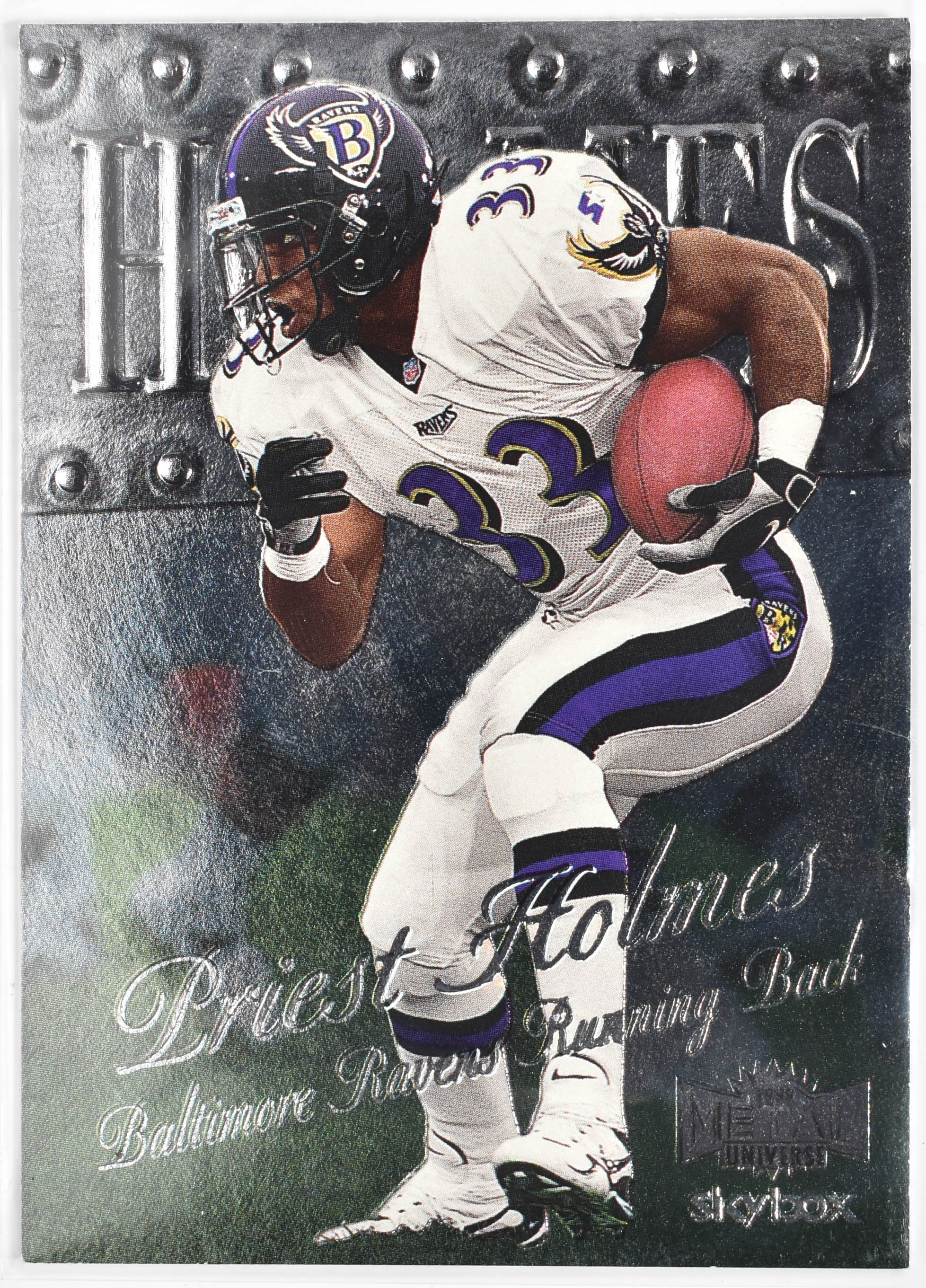 Priest Holmes 46 Fleer 1999 Skybox Metal99 Ravens