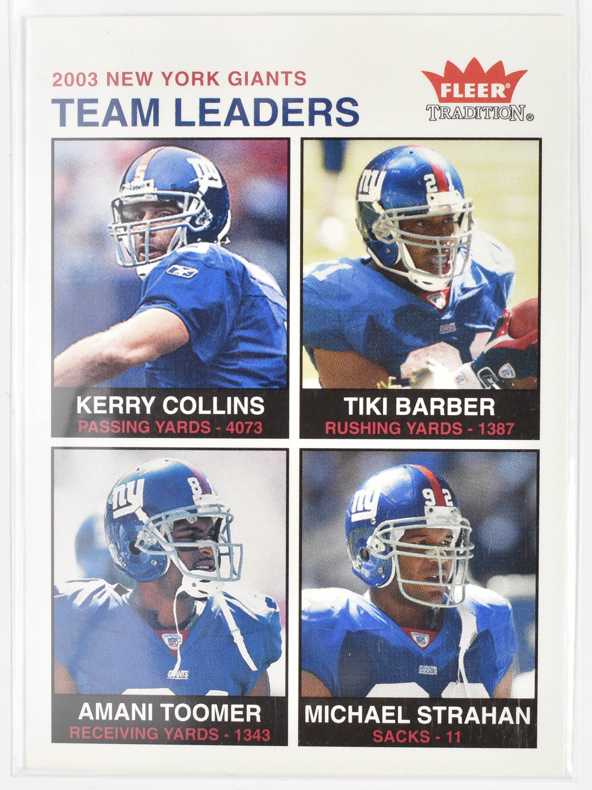 2003 New York Giants Team Leader 259 Fleer Tradition